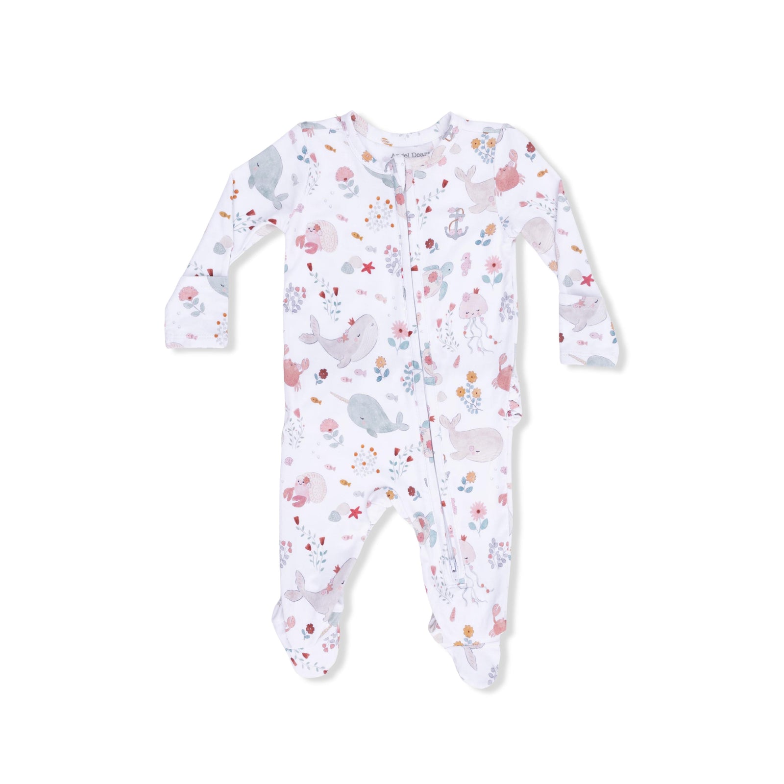 Garden Sea Creatures 2-Way Ruffle Zipper Footie