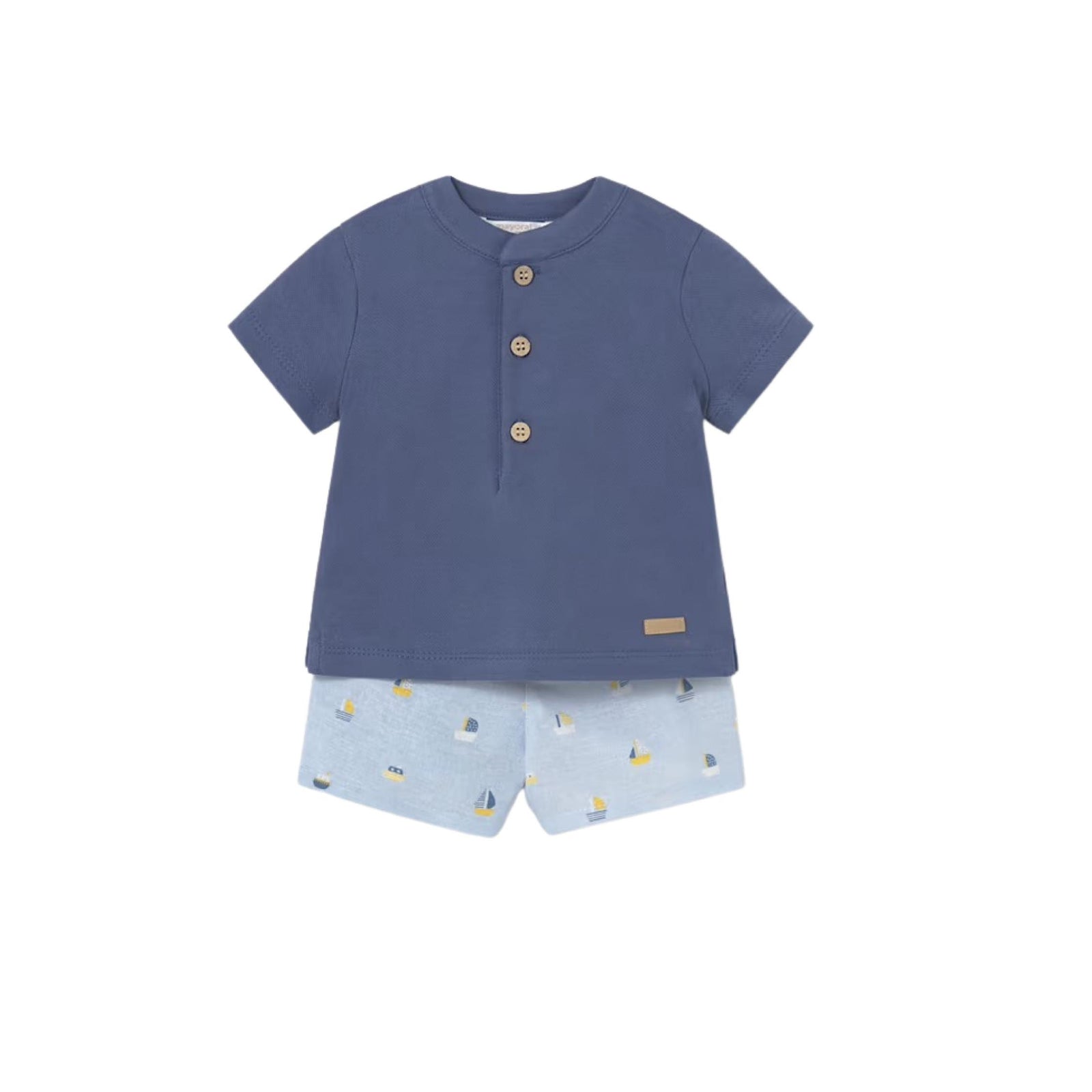 Baby Boy Sailboat Print Shorts and Polo Shirt Set