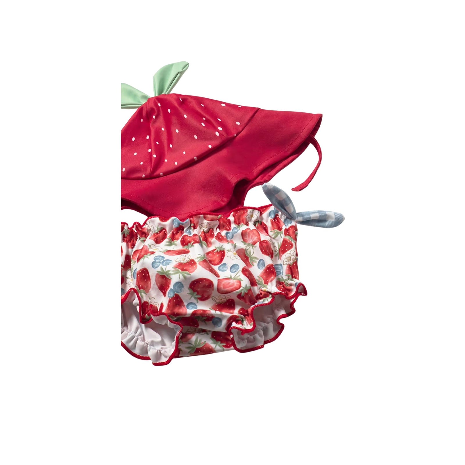 Baby Girl Strawberry Print 3-Piece Swimsuit