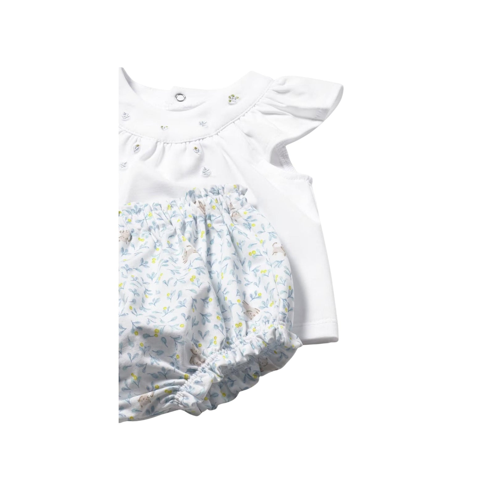 Baby Girl White Embroidered 2-Piece Bloomer Set