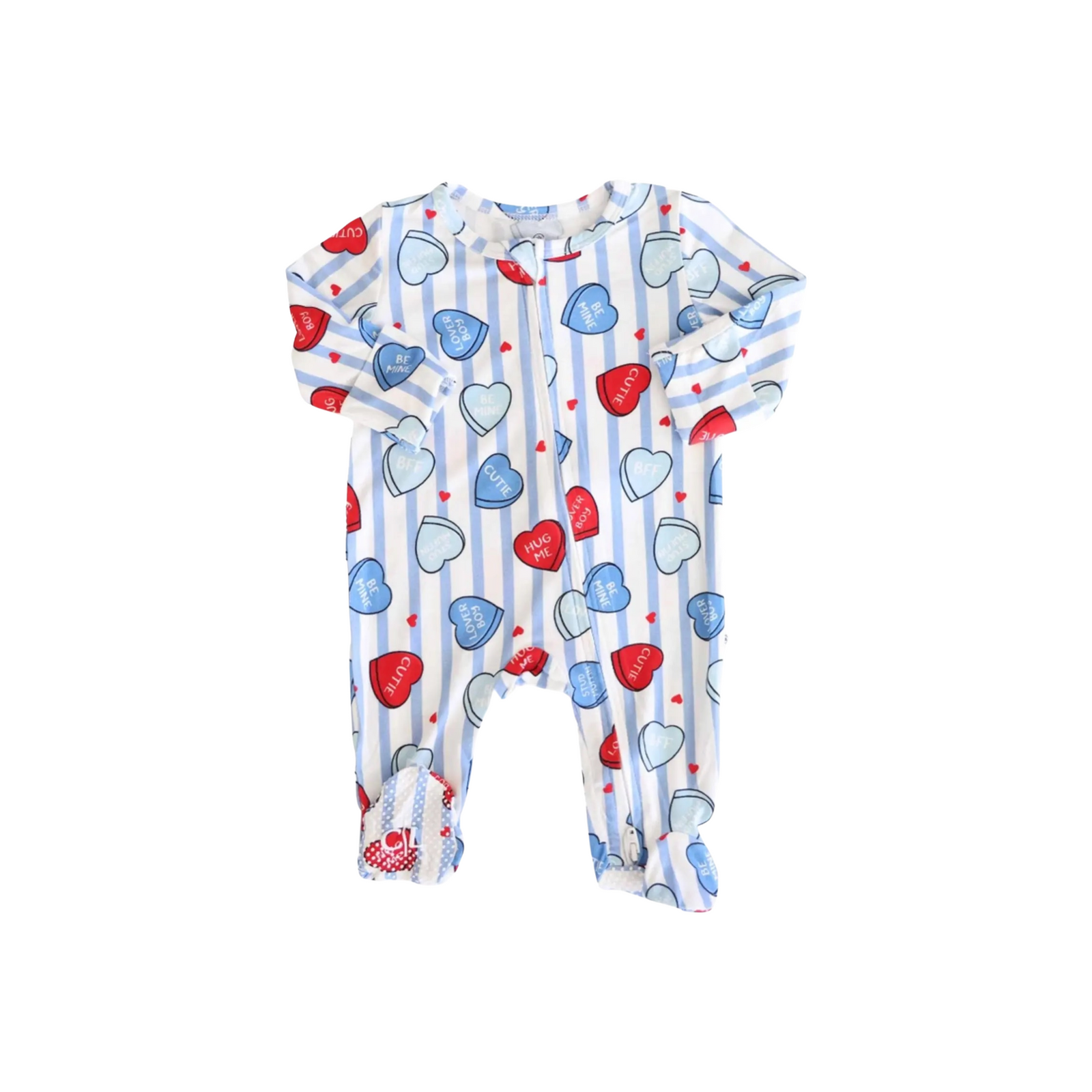 Sweet Like Candy Zipper Footie Blue