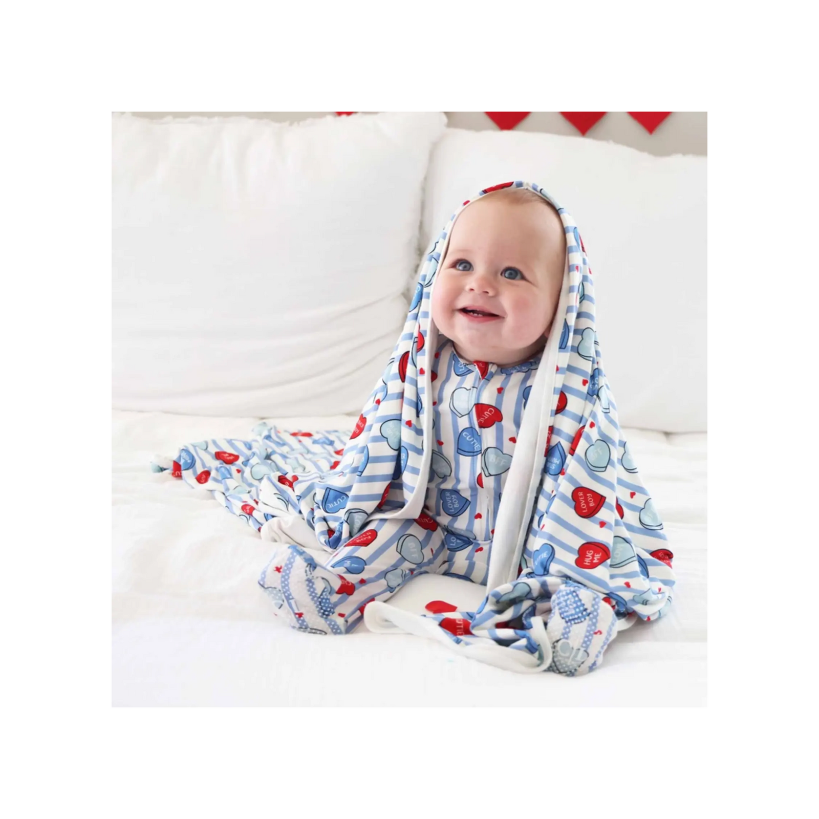 Sweet Like Candy Zipper Footie Blue