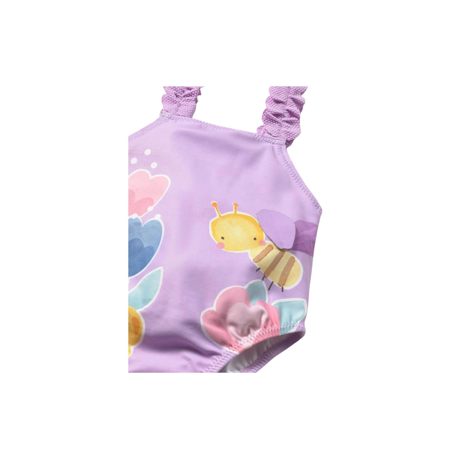 Girls’ Sweet Bee Lilac 1-Piece Swimsuit