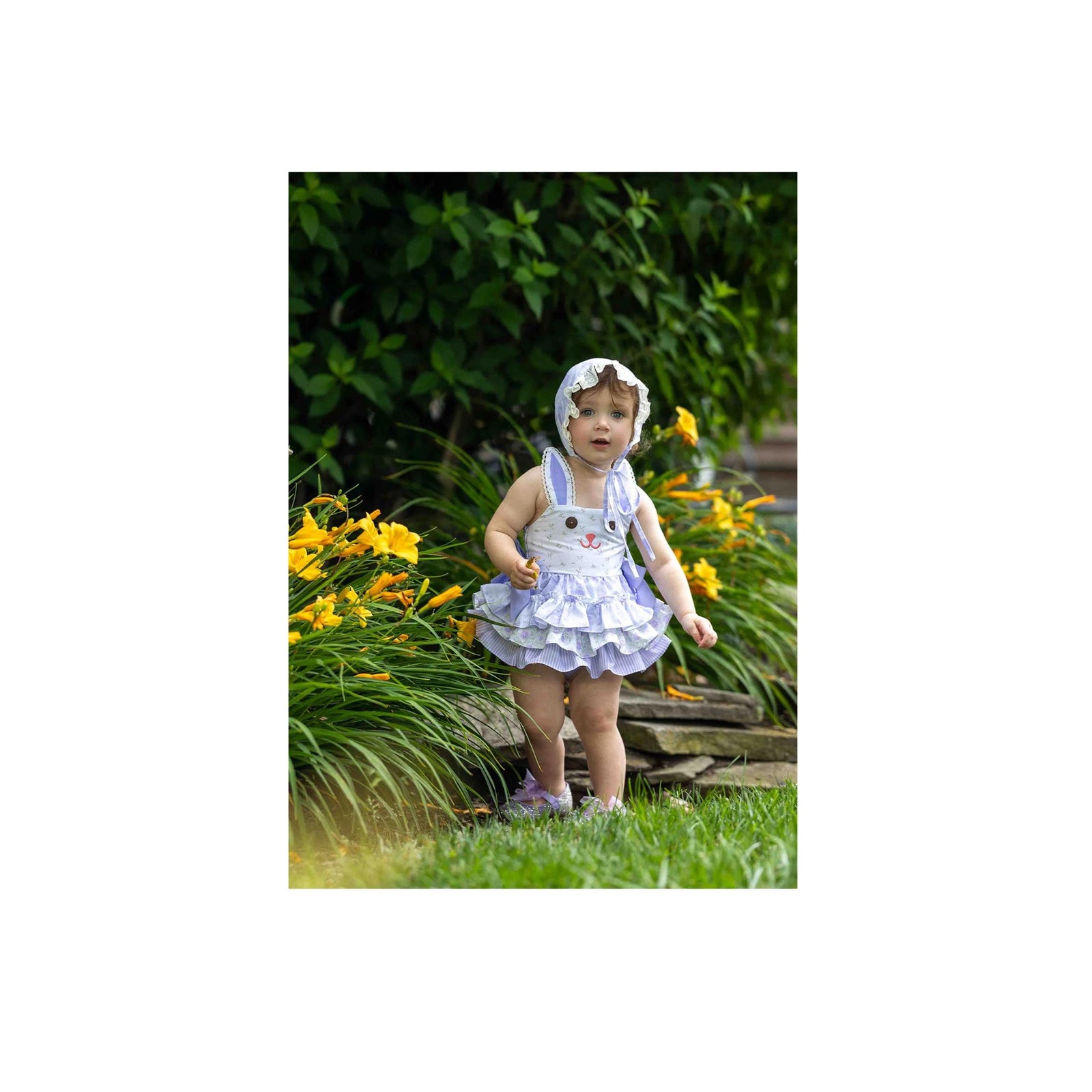 Baby Girl Bunny Face Lily Romper