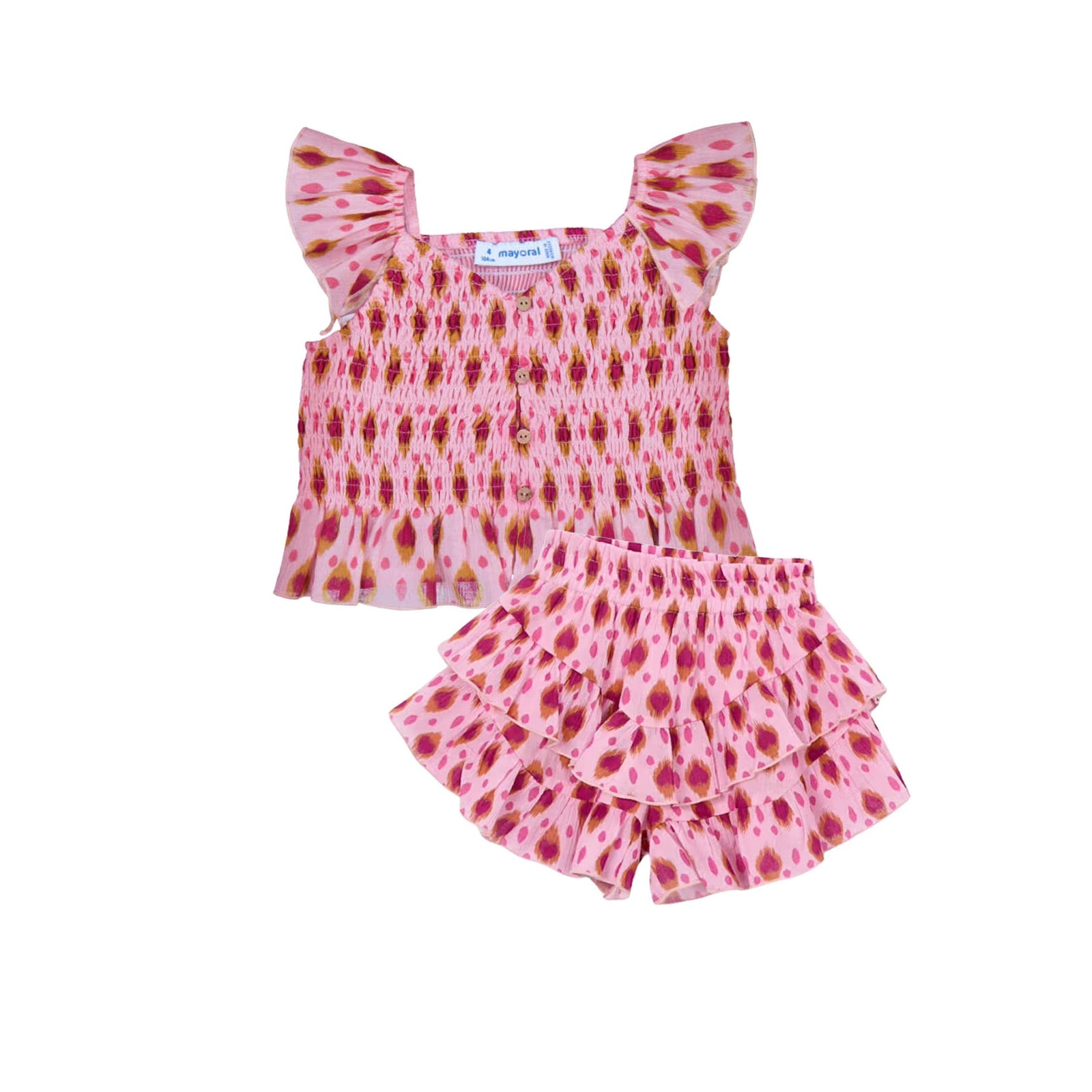 Girls’ Melting Hearts Print Smocked Top