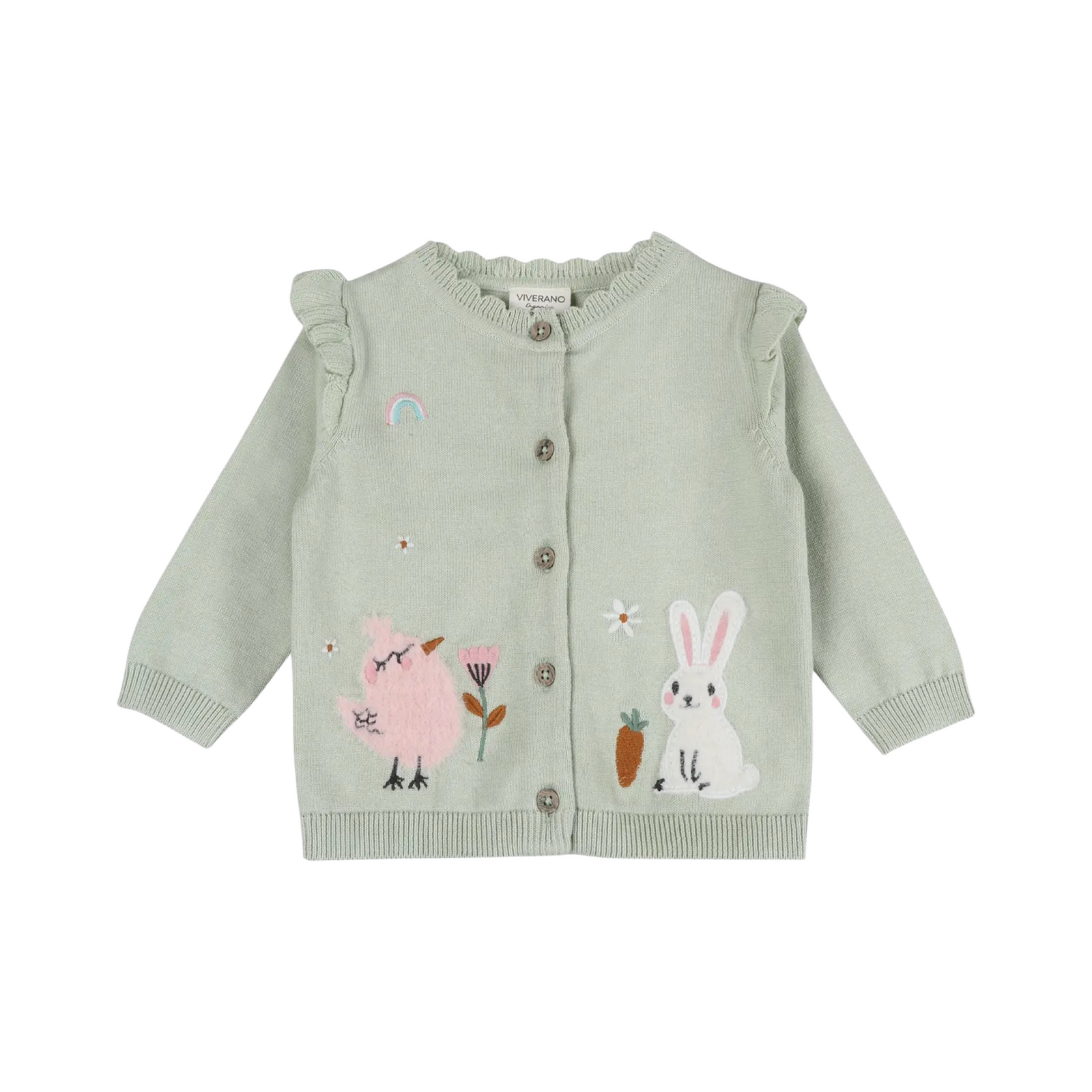 Furry Chick & Bunny Organic Cardigan