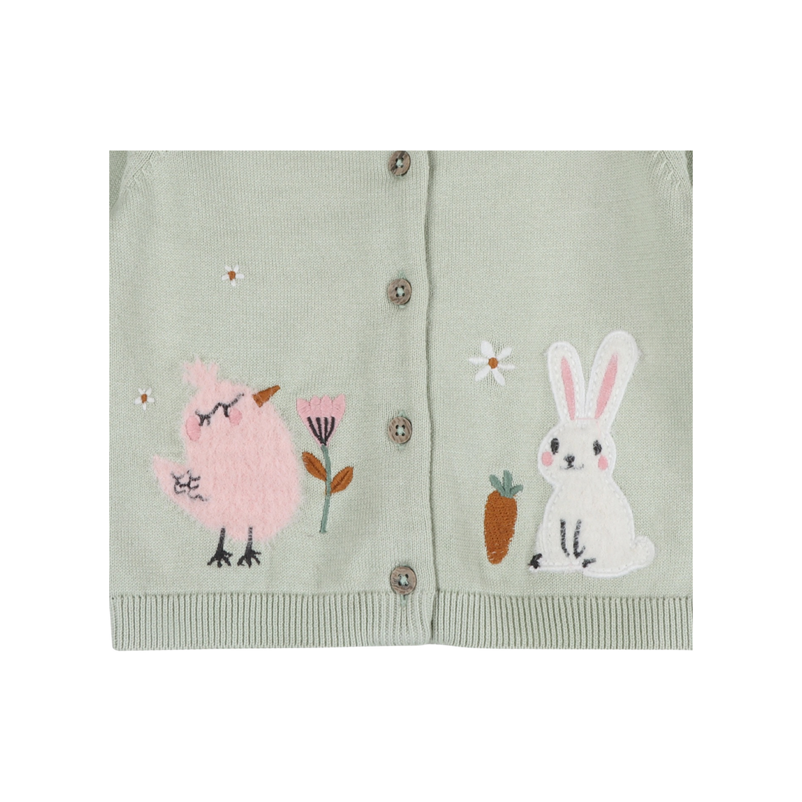 Furry Chick & Bunny Organic Cardigan
