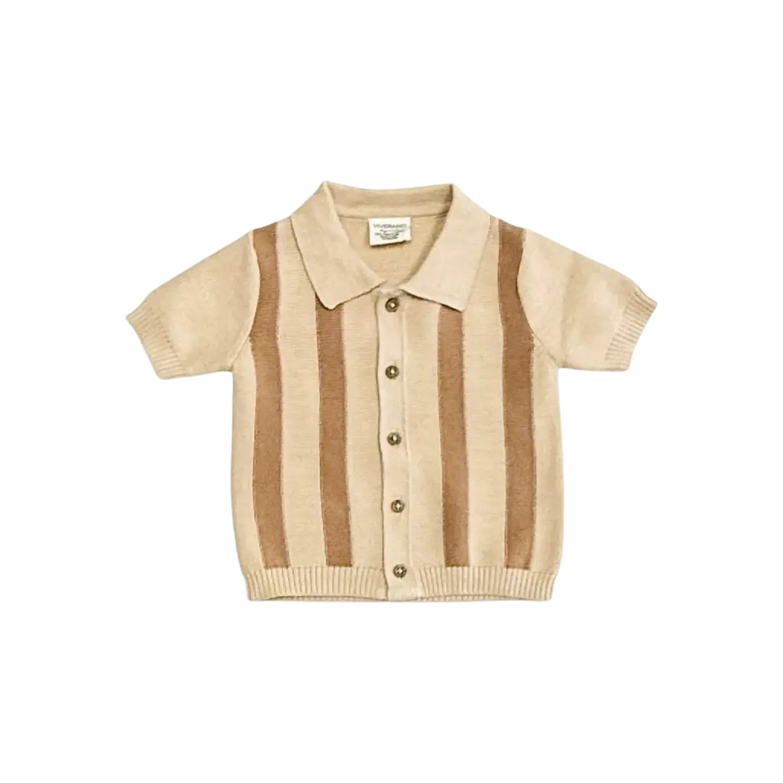 Tennis Collar Stripe Knit Top & Short Set