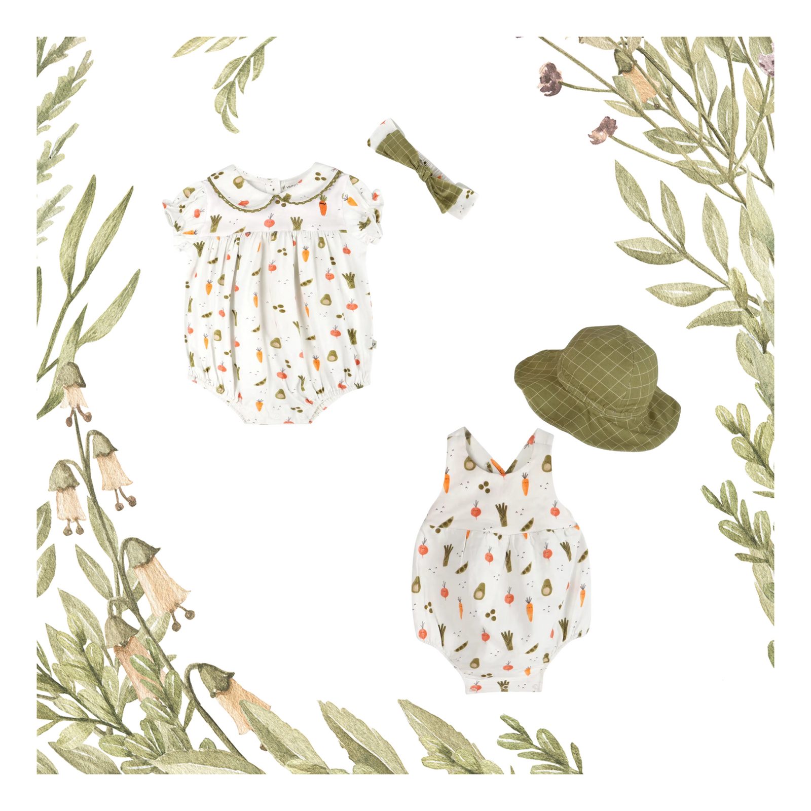 Veggies Bubble Romper & Headband