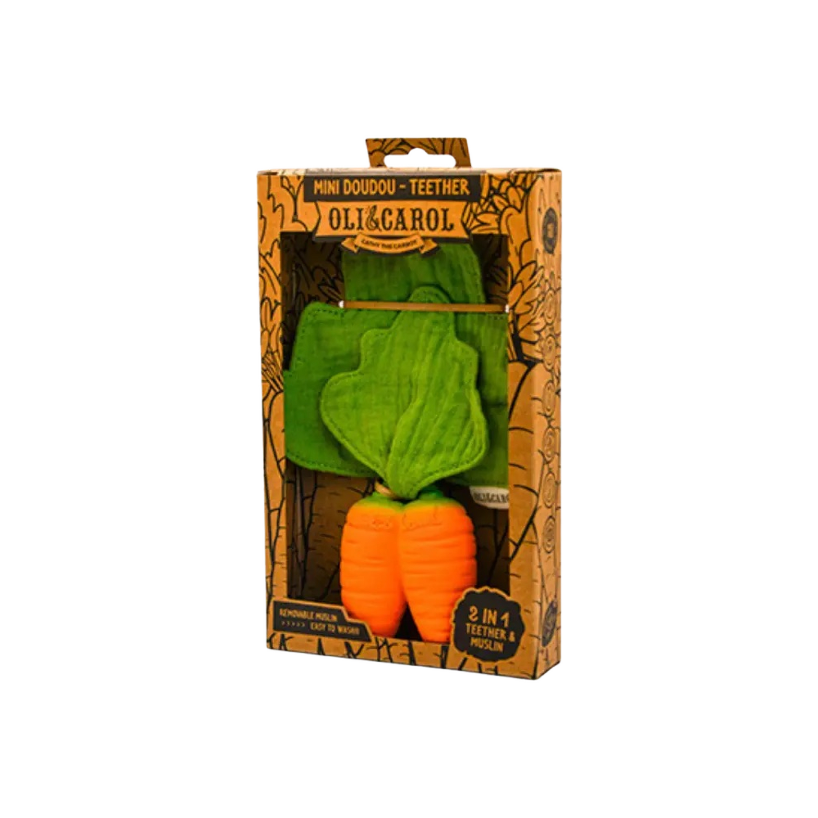 Cathy The Carrot Mini Doudou Teether