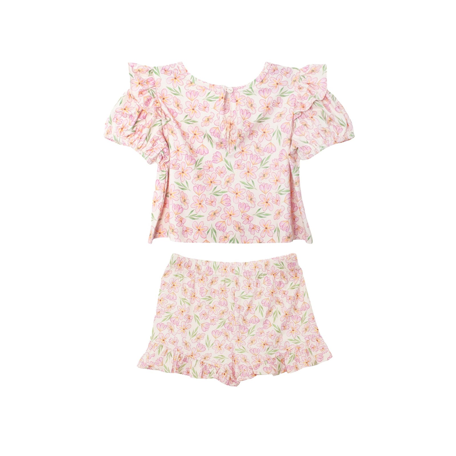 Wild Savanna Floral Print Girls’ Shirt & Short Set