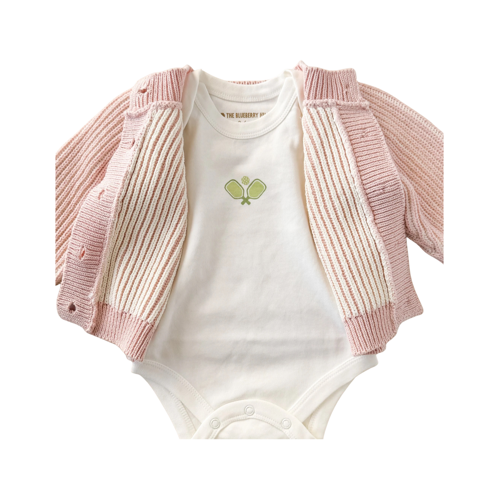 Cotton Brioche Cardigan Pink Sweater