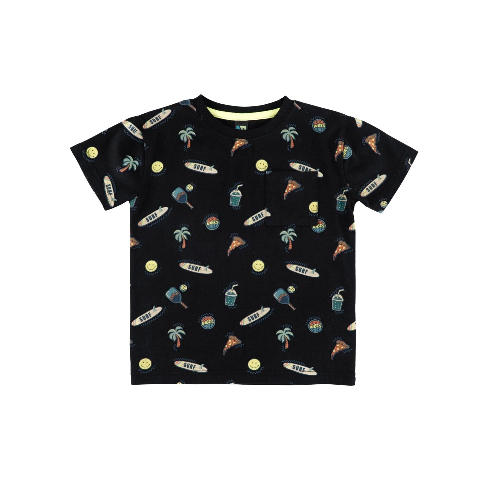 Boys’ Summer Surf Black T-Shirt