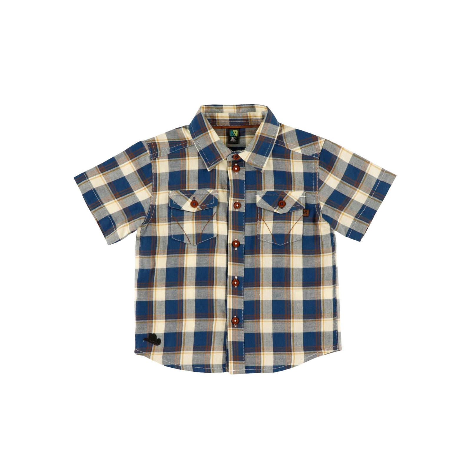 Baby Boy Blue Check Poplin Button Down Shirt