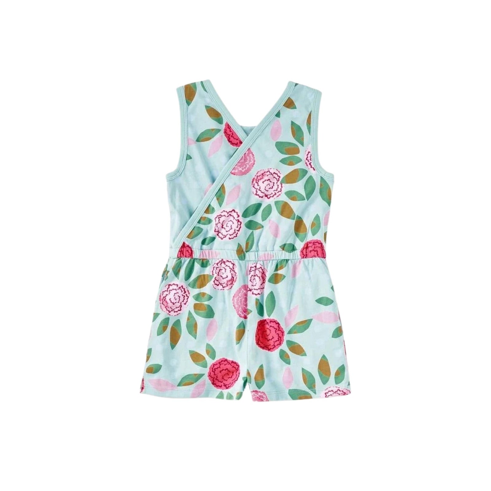 Girls’ Carnations Print Reversible Wrap Romper