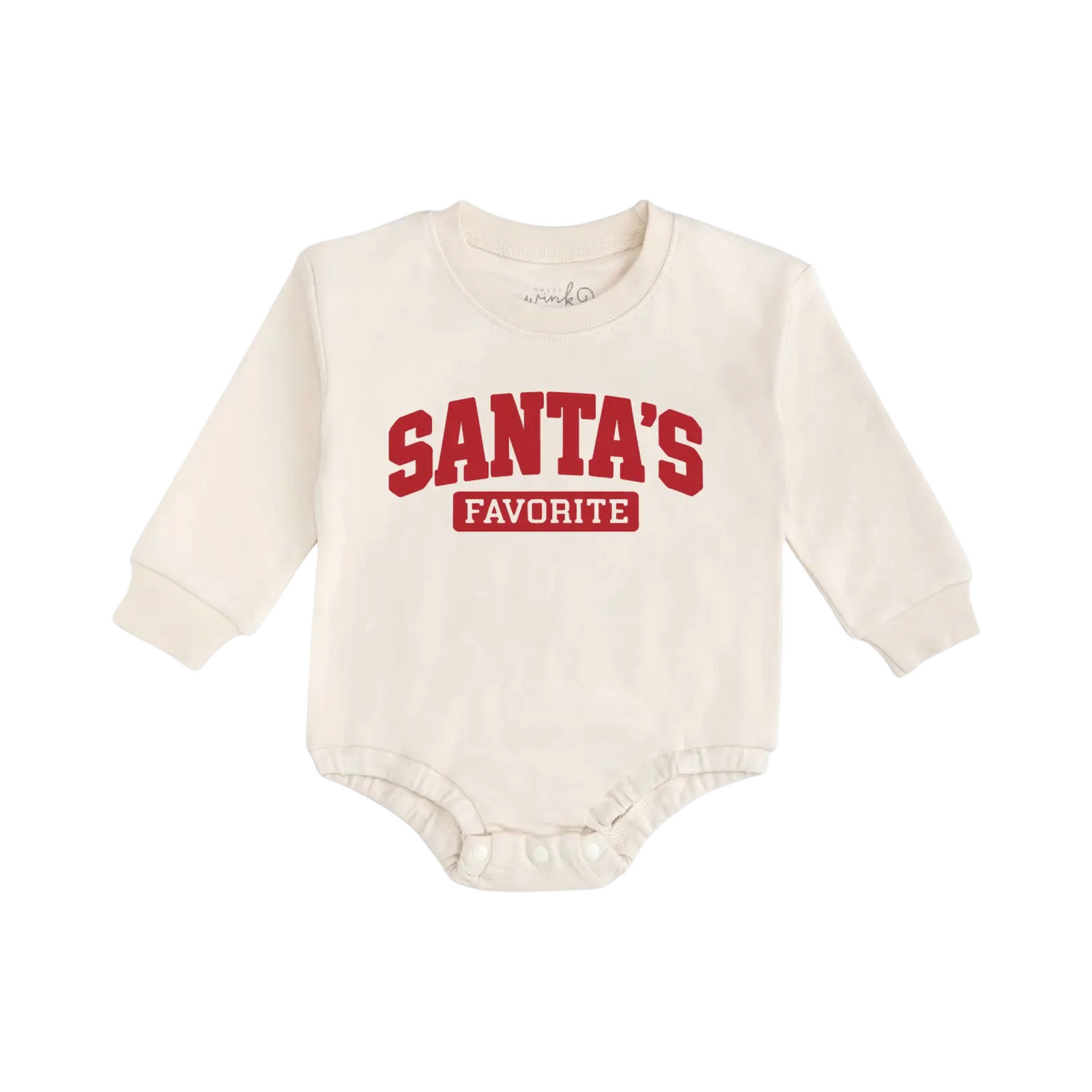 Santa's Favorite Puff Ink Christmas Long Sleeve Bodysuit