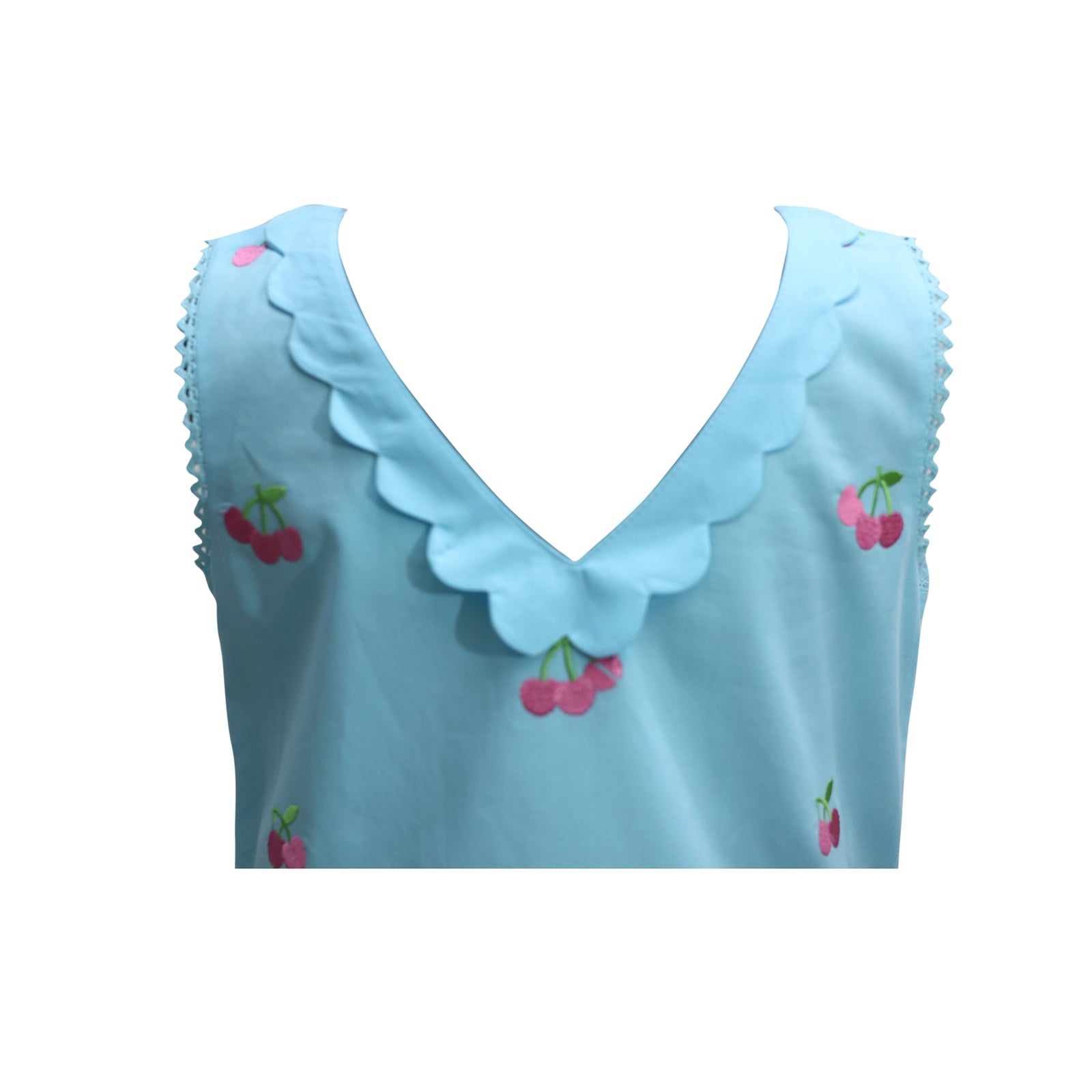 Girls’ Embroidered Pink Cherry Shift Dress