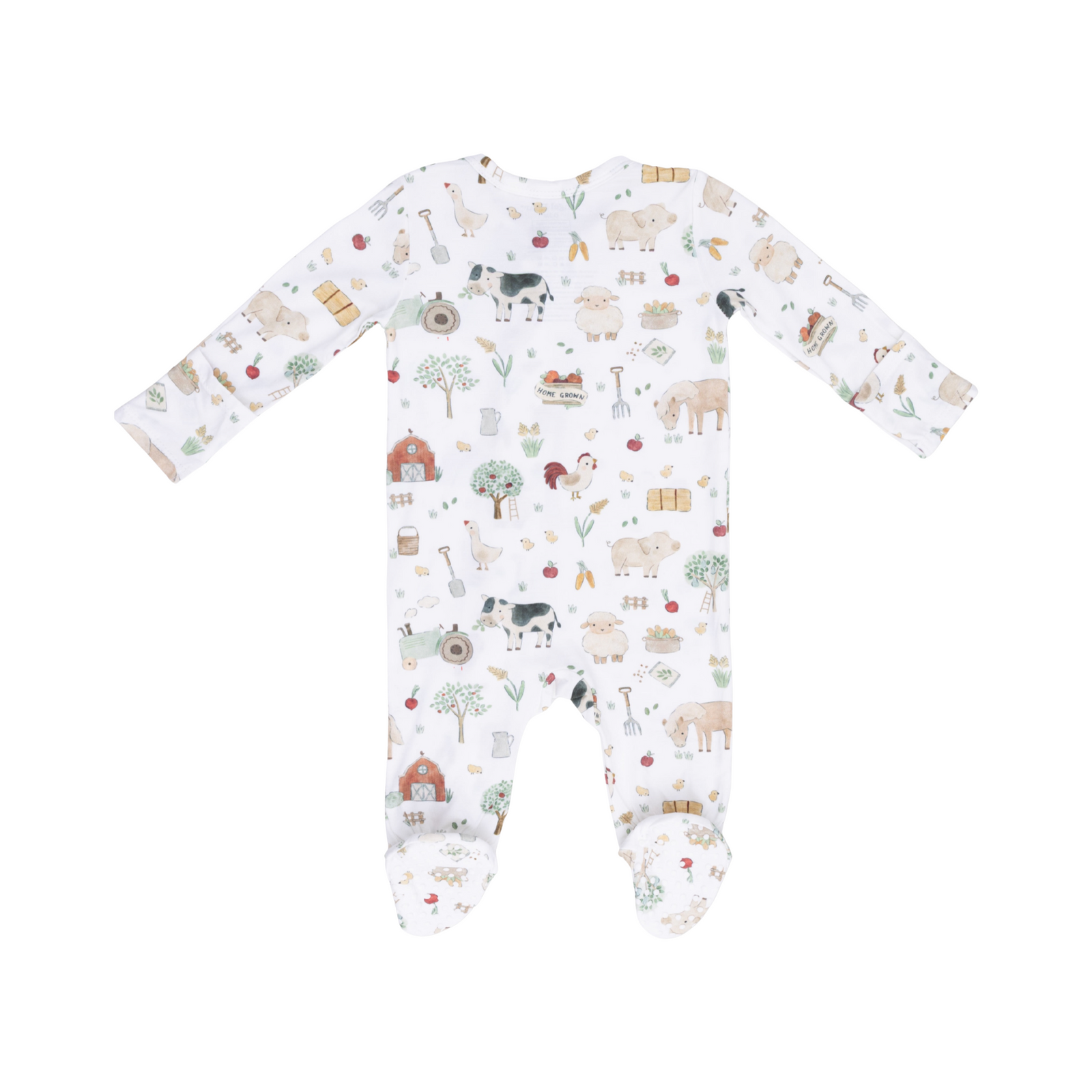 Cute Farm Animals 2-Way Zipper Footie Neutral