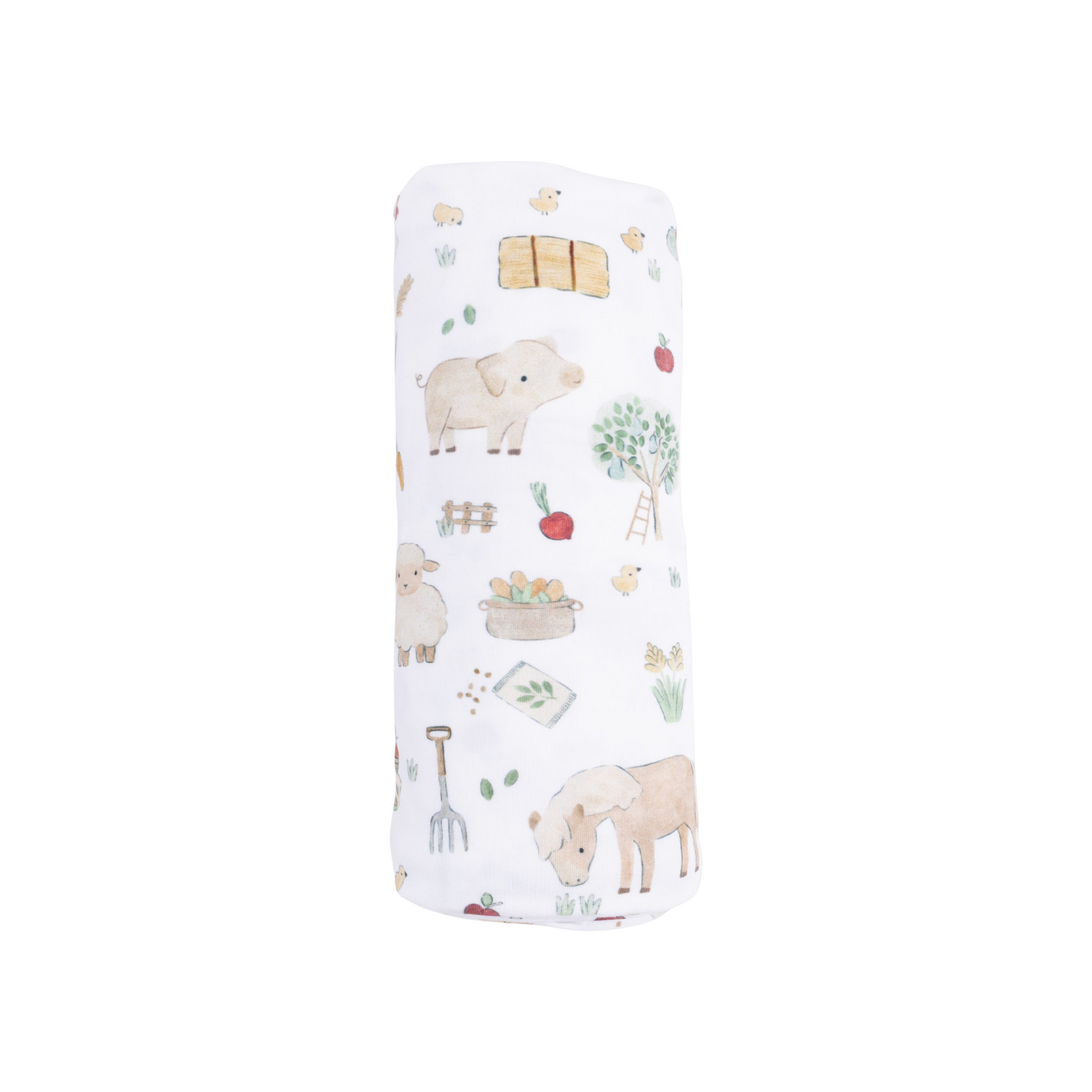 Cute Farm Animals Neutral Swaddle Blanket
