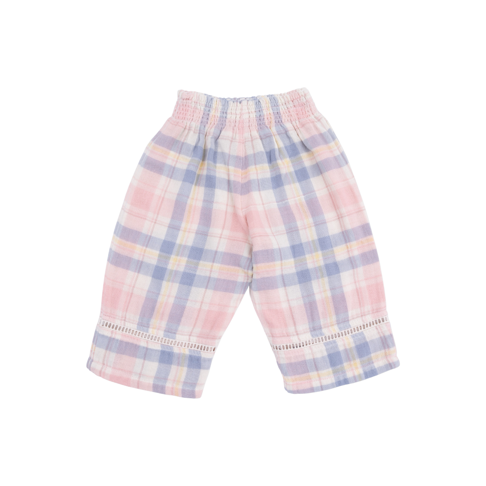 Dusty Plaid Smocked Blouse and Pant Set