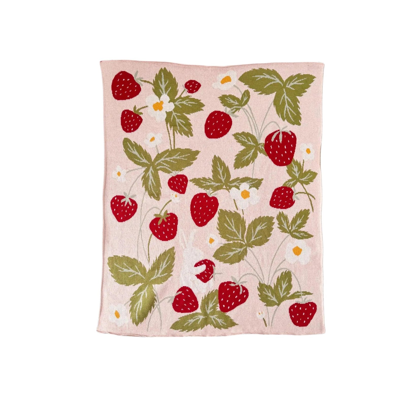 Strawberry Knit Organic Baby Blanket