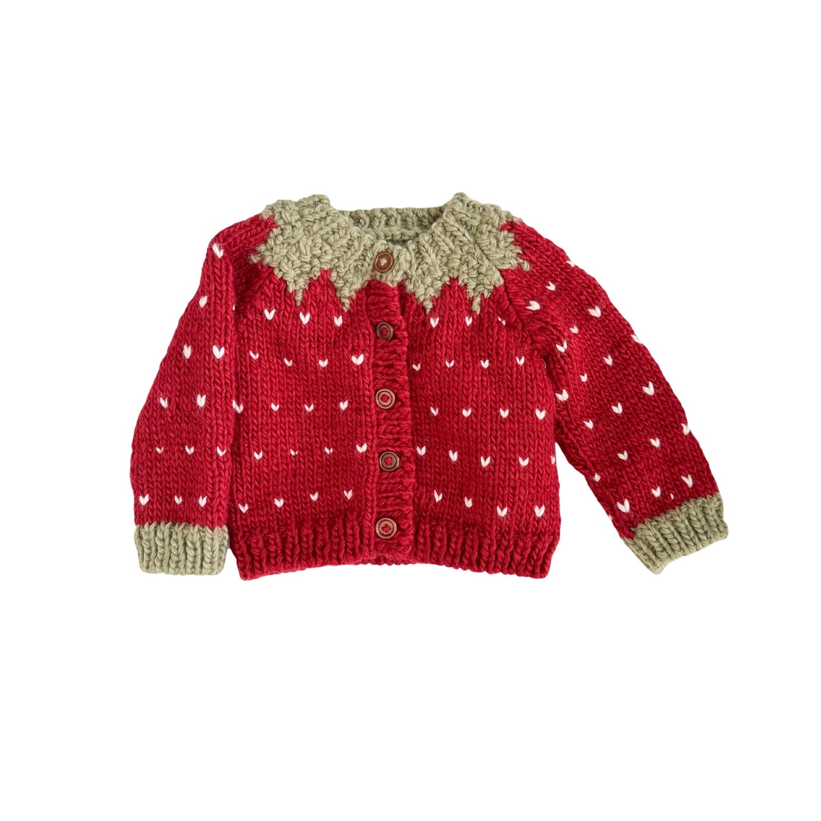 Strawberry Hand Knit Cardigan