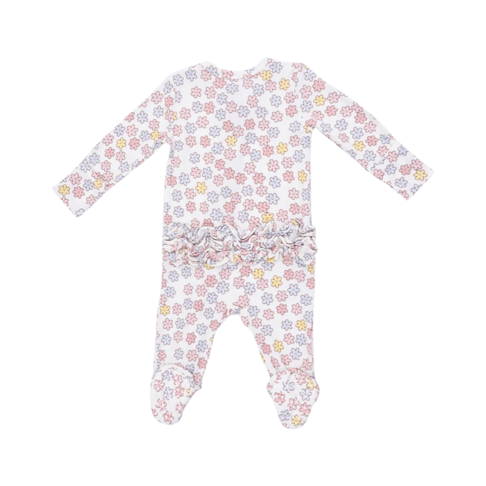 Sarah Floral 2-Way Ruffle Zipper Footie
