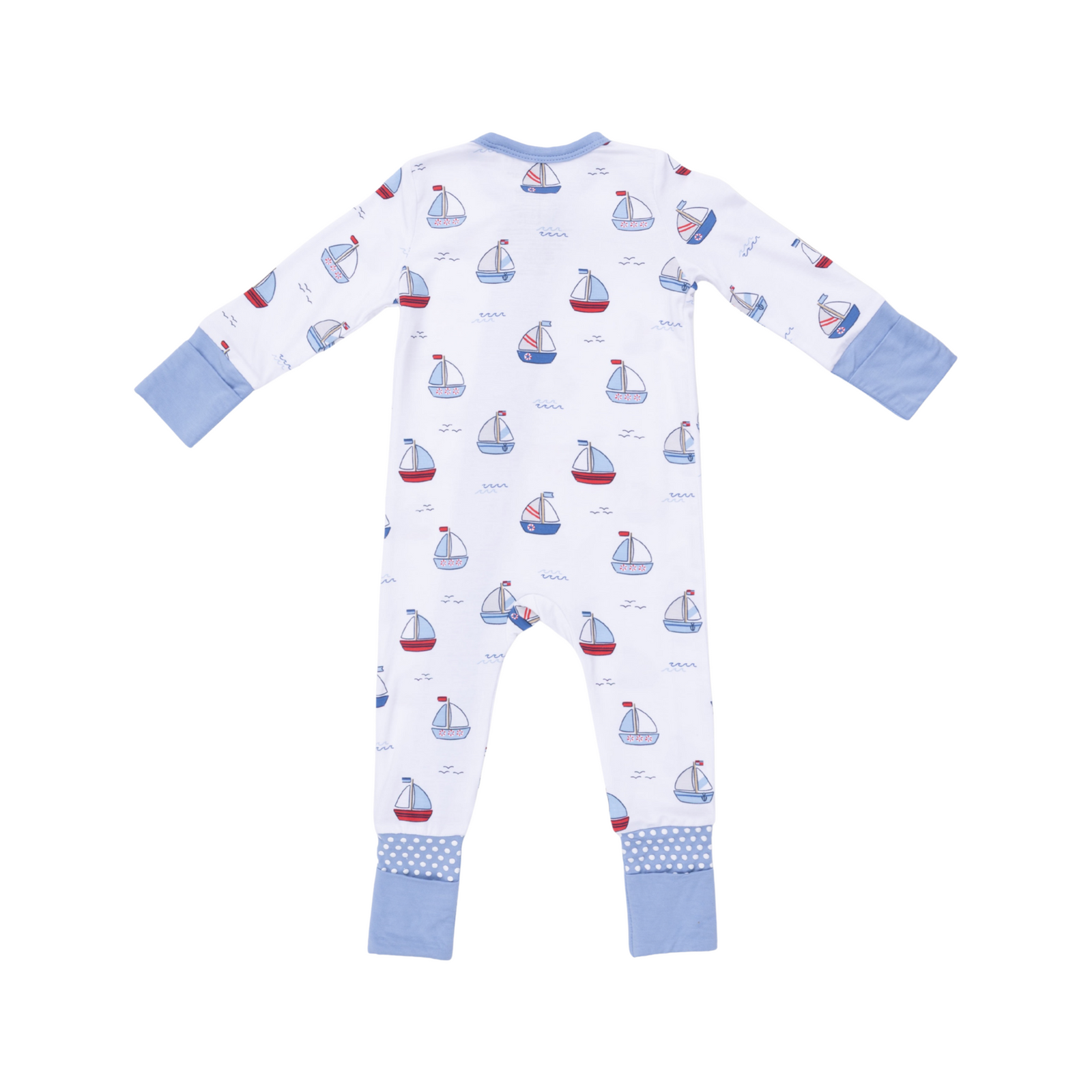 Bubbly Sailboats Blue Convertible Romper