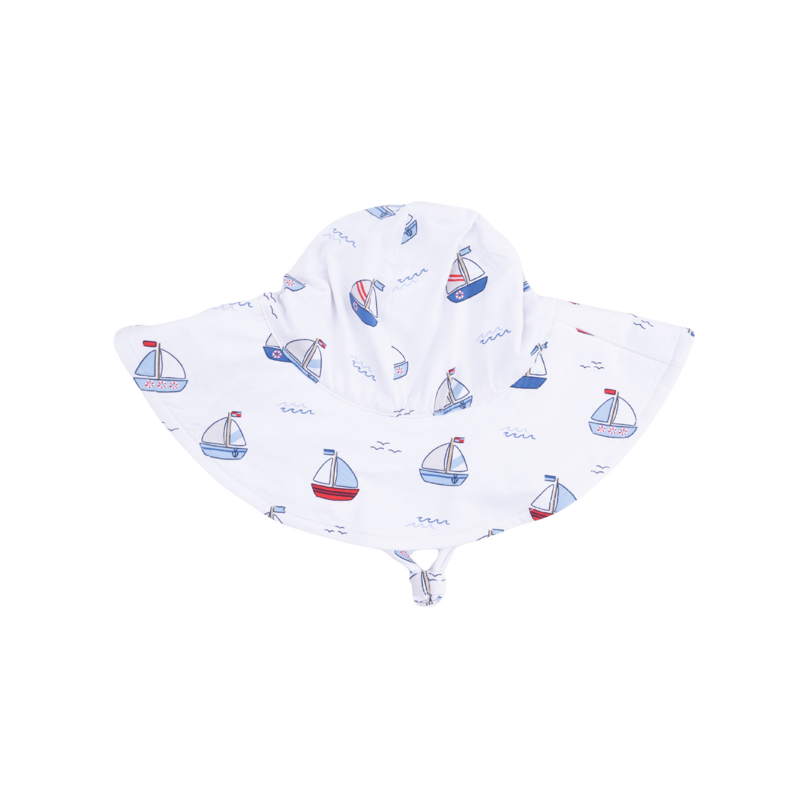 Bubbly Sailboats Blue Sun Hat