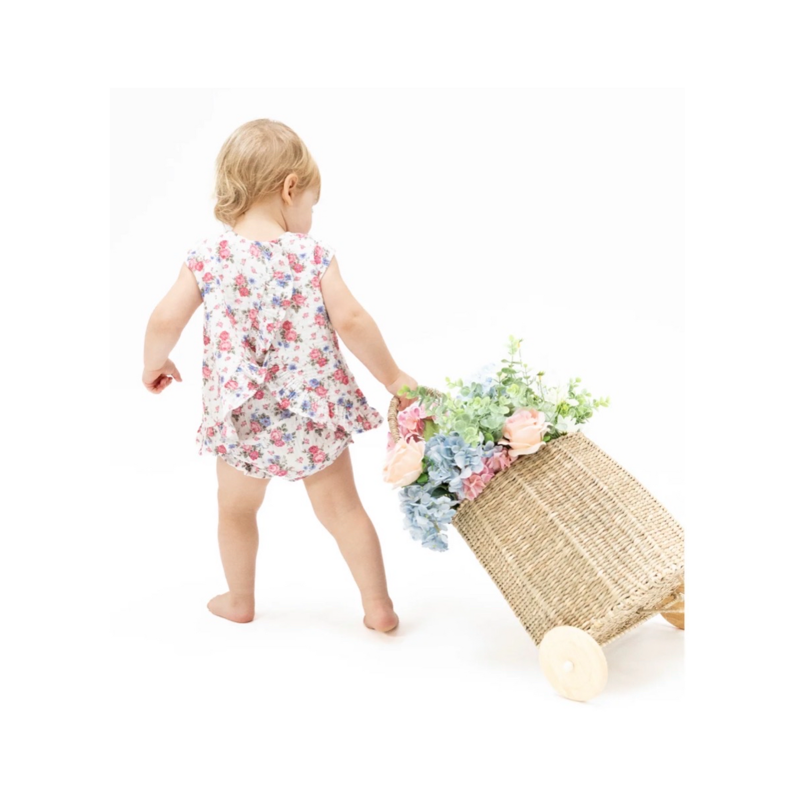 Cabbage Roses Ruffle Back Top & Bloomer