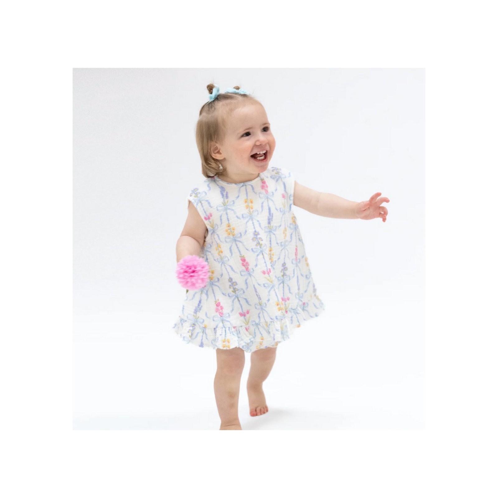 Ribbon Bouquet Ruffle Back Top and Bloomer