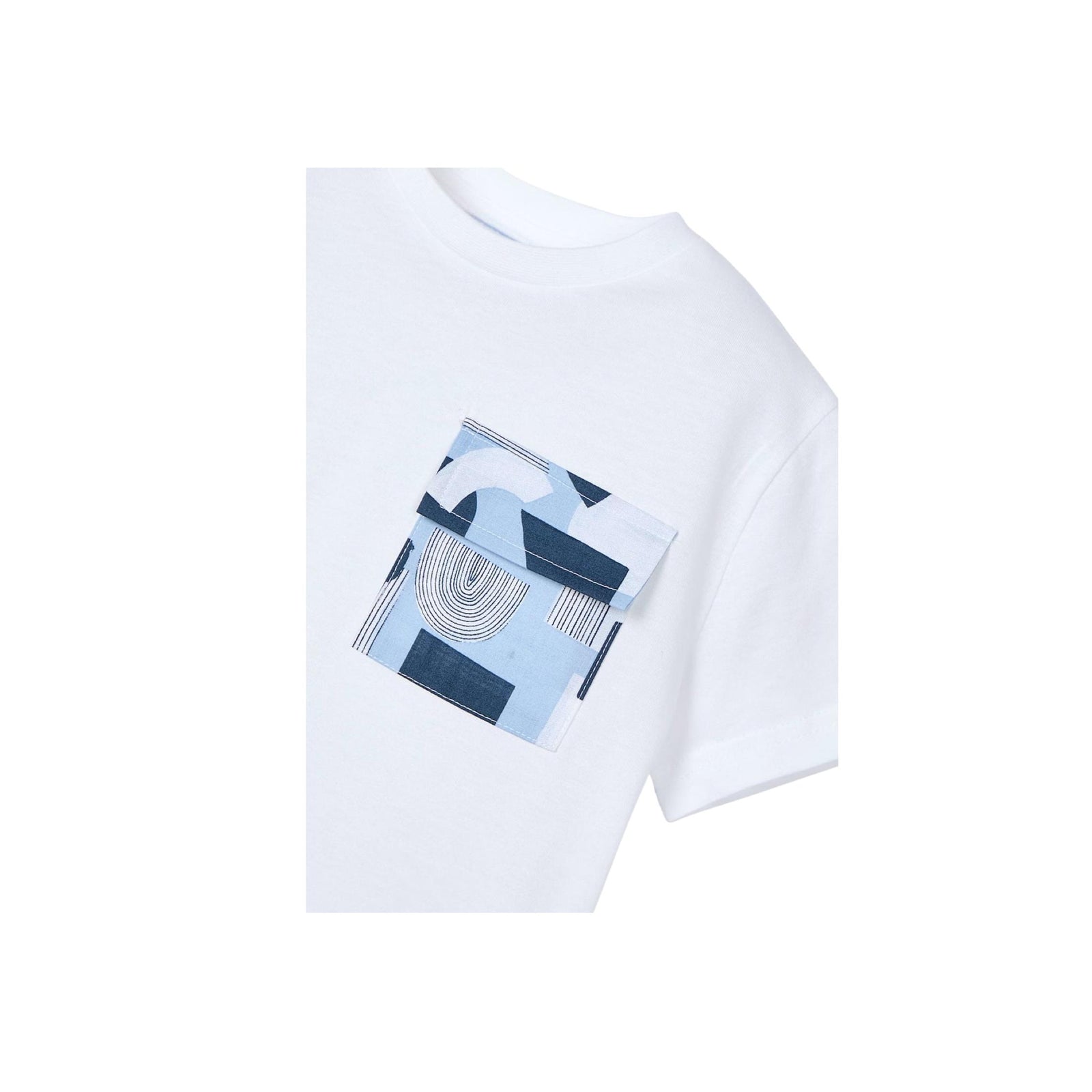 Boys’ Mod Pocket White T-Shirt