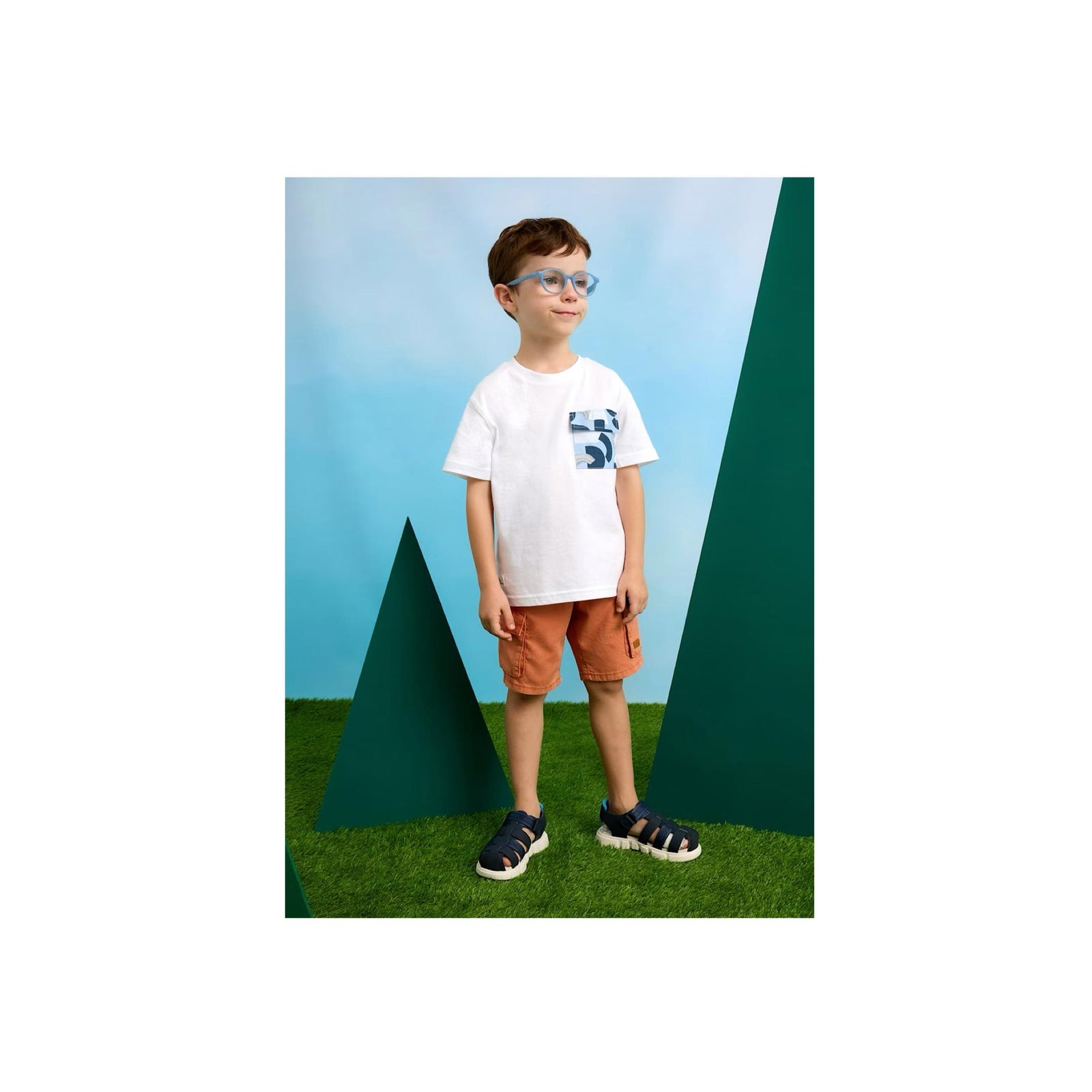 Boys’ Mod Pocket White T-Shirt