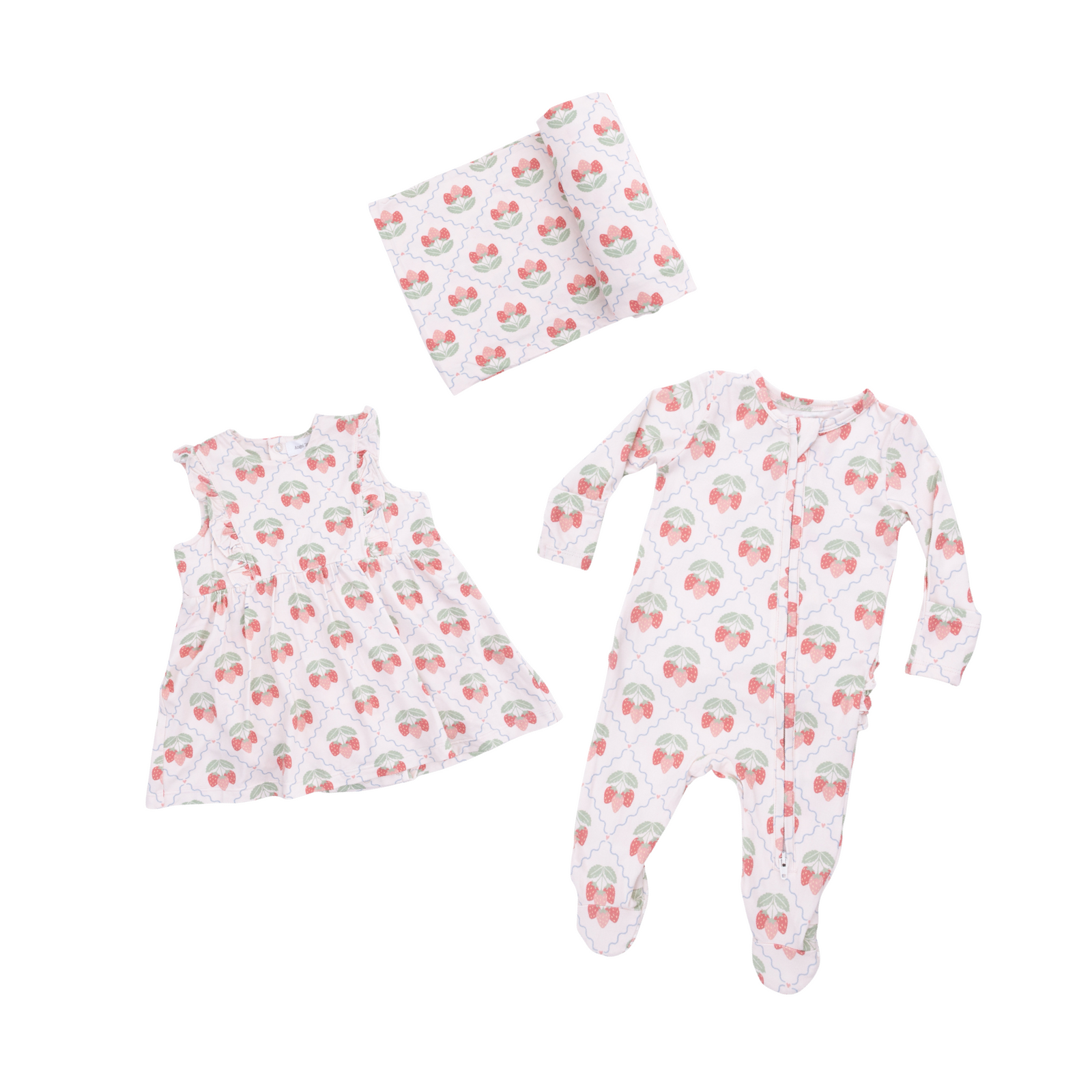 Sweet Strawberries Ruffle Footie