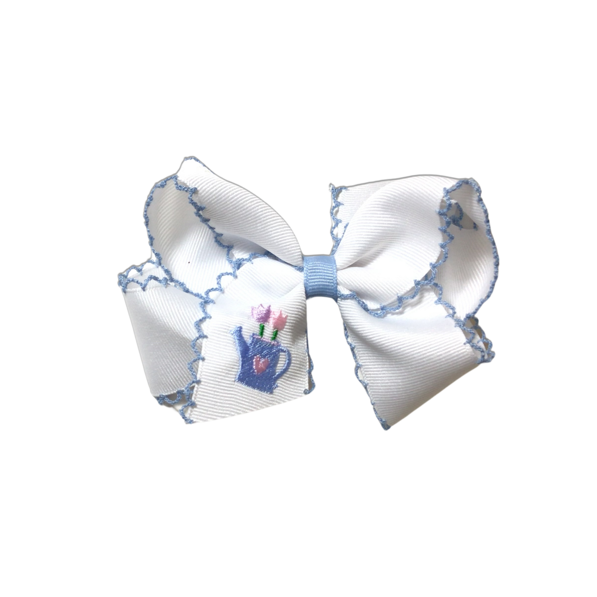 Embroidered Spring Bow Clip