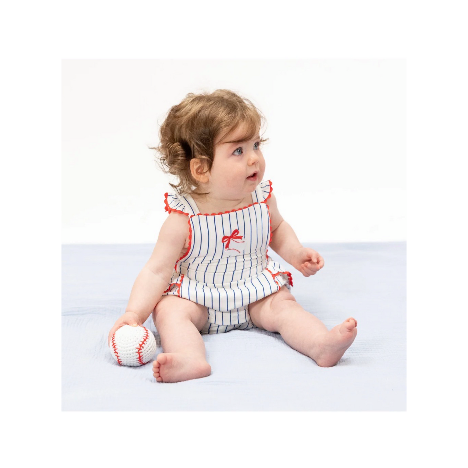 Baseball Stripe Ric Rac Sunsuit