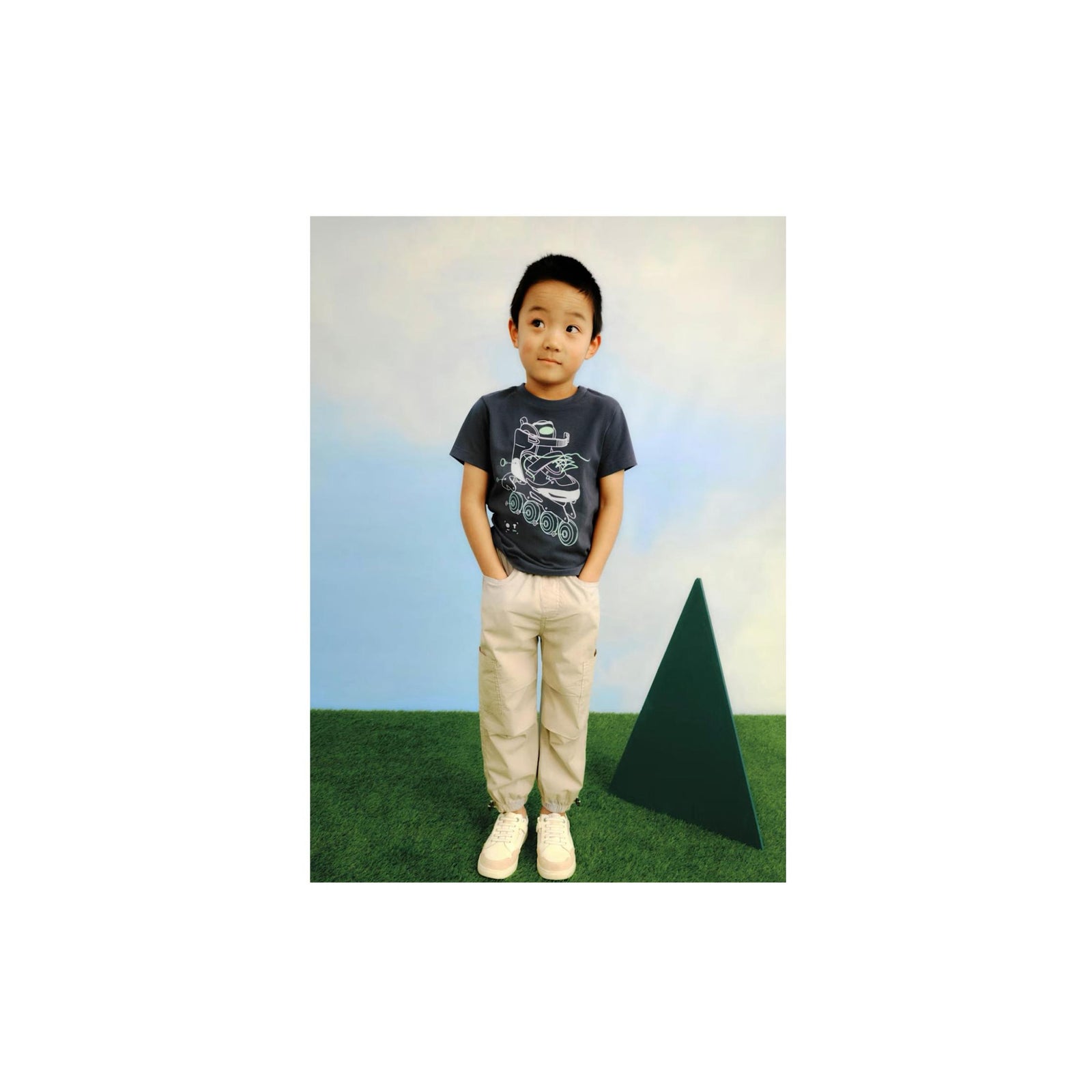 Boys’ Baggy Grey Cargo Pant