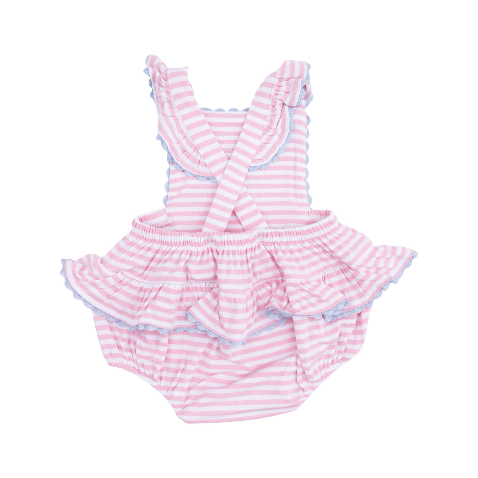 Cherry Stripe Ric Rac Ruffle Sunsuit