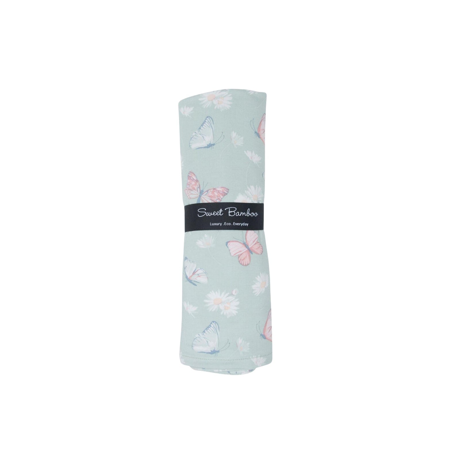 Butterfly Mint Daisy Swaddle