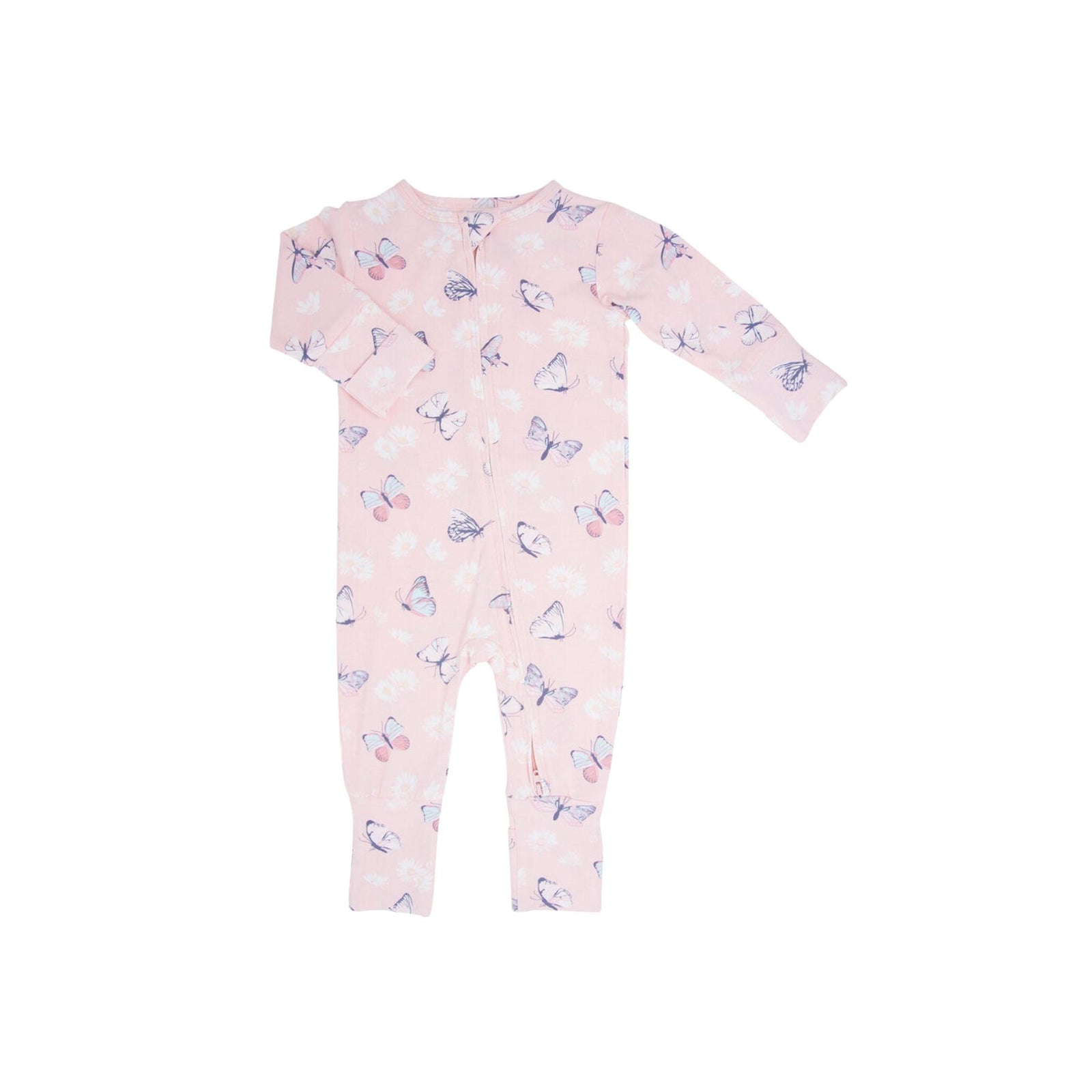 Butterfly Daisy Pink 2-Way Zipper Convertible Romper