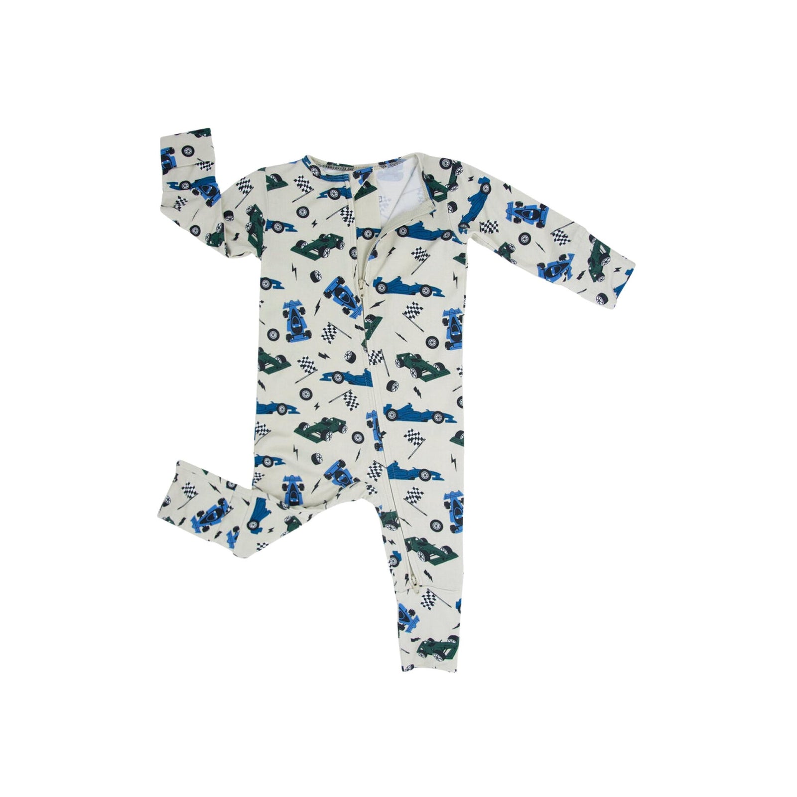Race Cars 2-Way Convertible Zipper Romper
