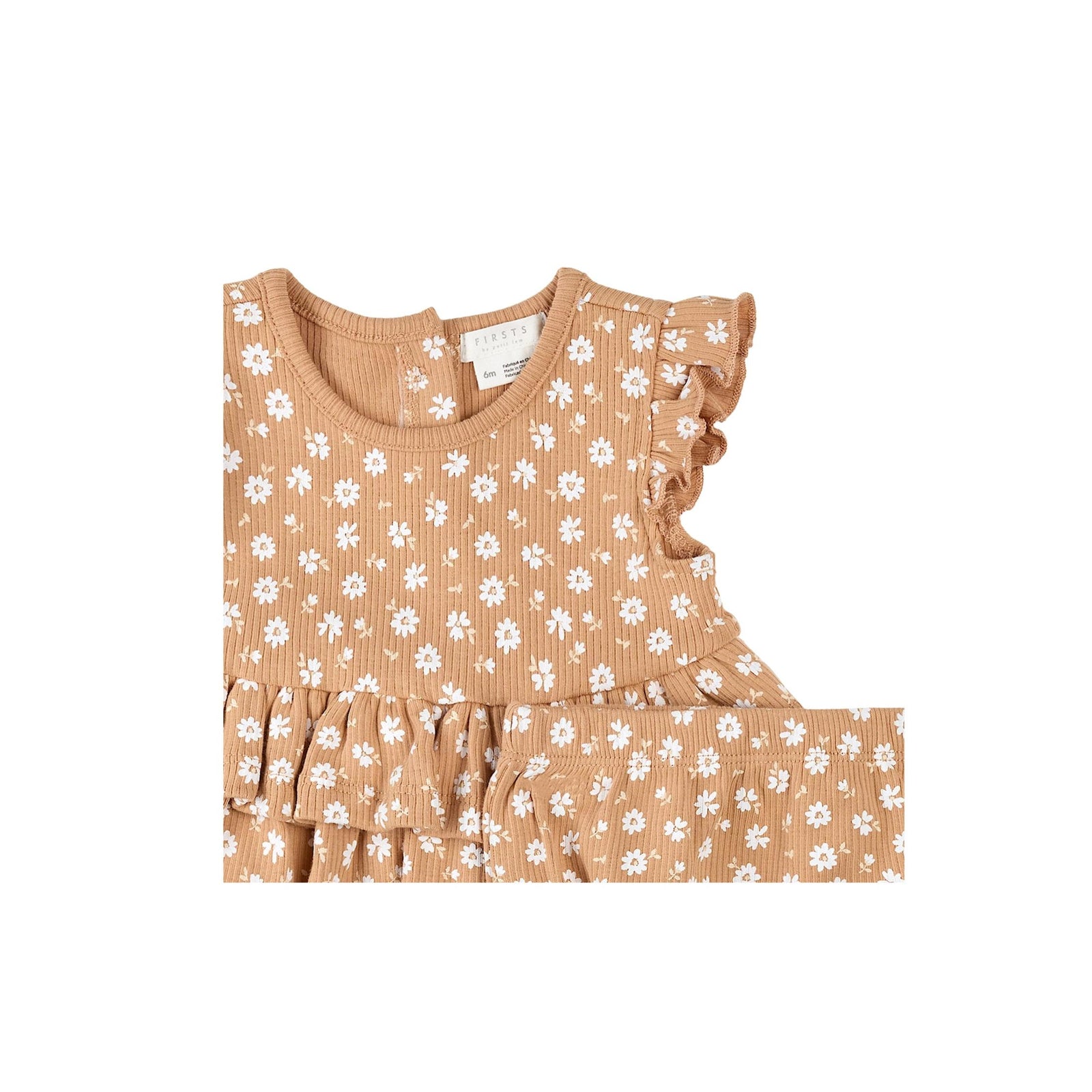 Daisy Print Baby Girl Frilly Top with Bloomer Set