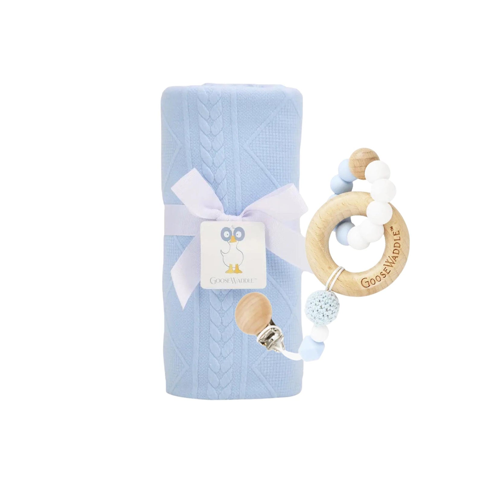 Wooden + Silicone Teether With Clip