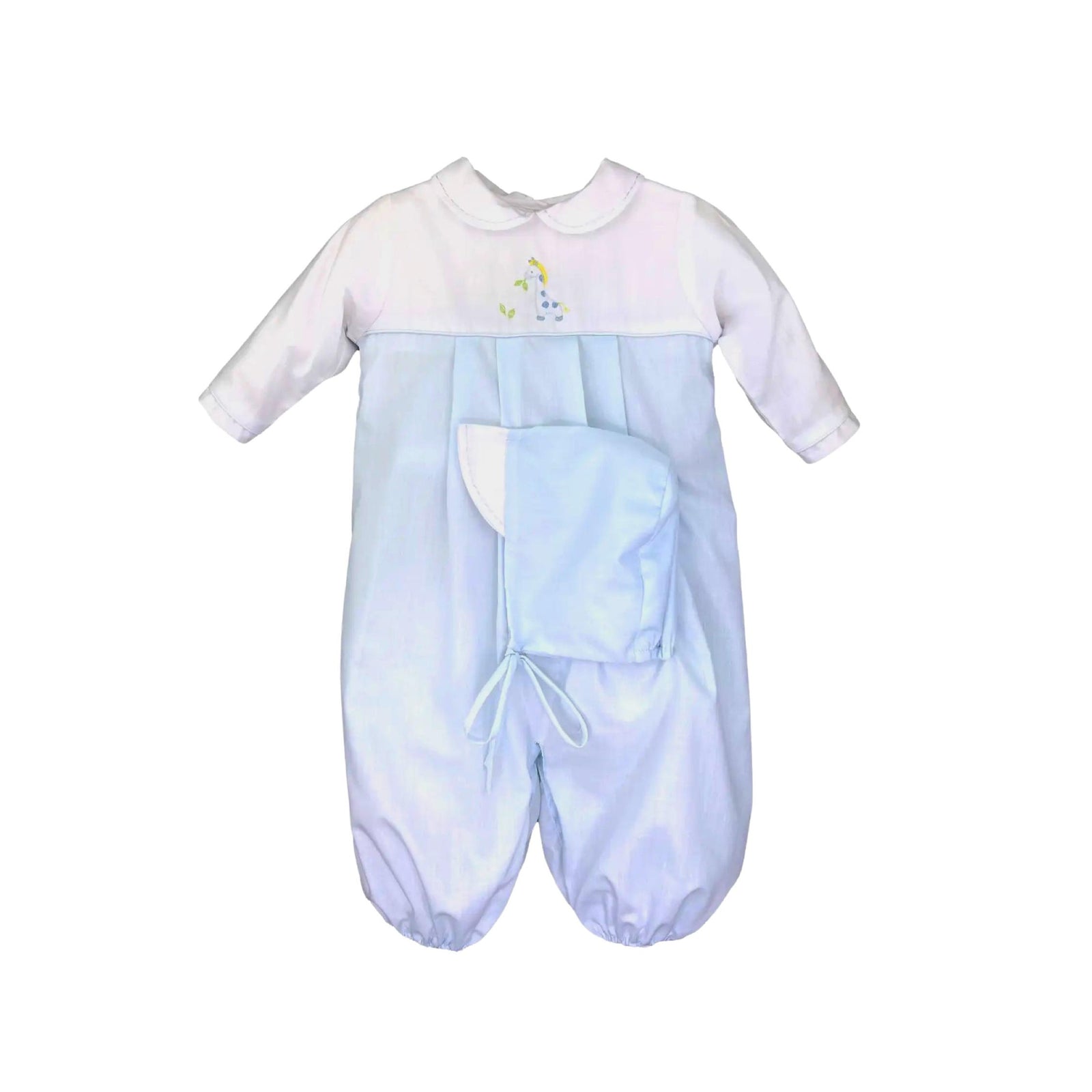 Embroidered Giraffe Smocked Convertible Gown
