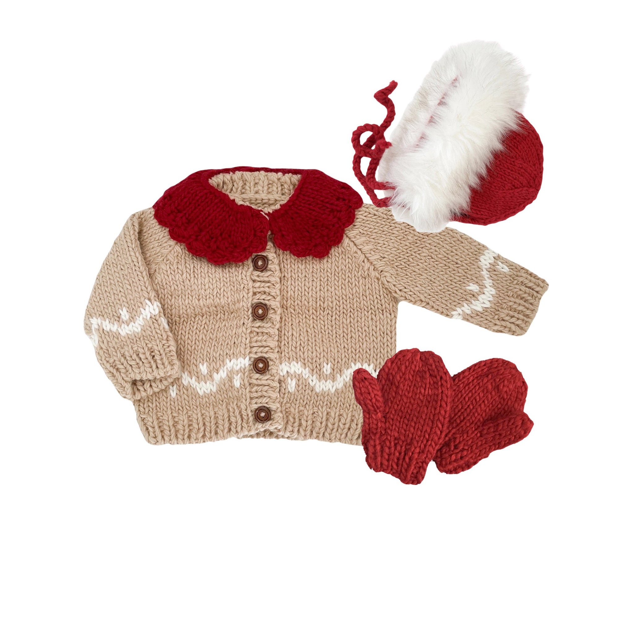 Gingerbread Hand Knit Cardigan Sweater