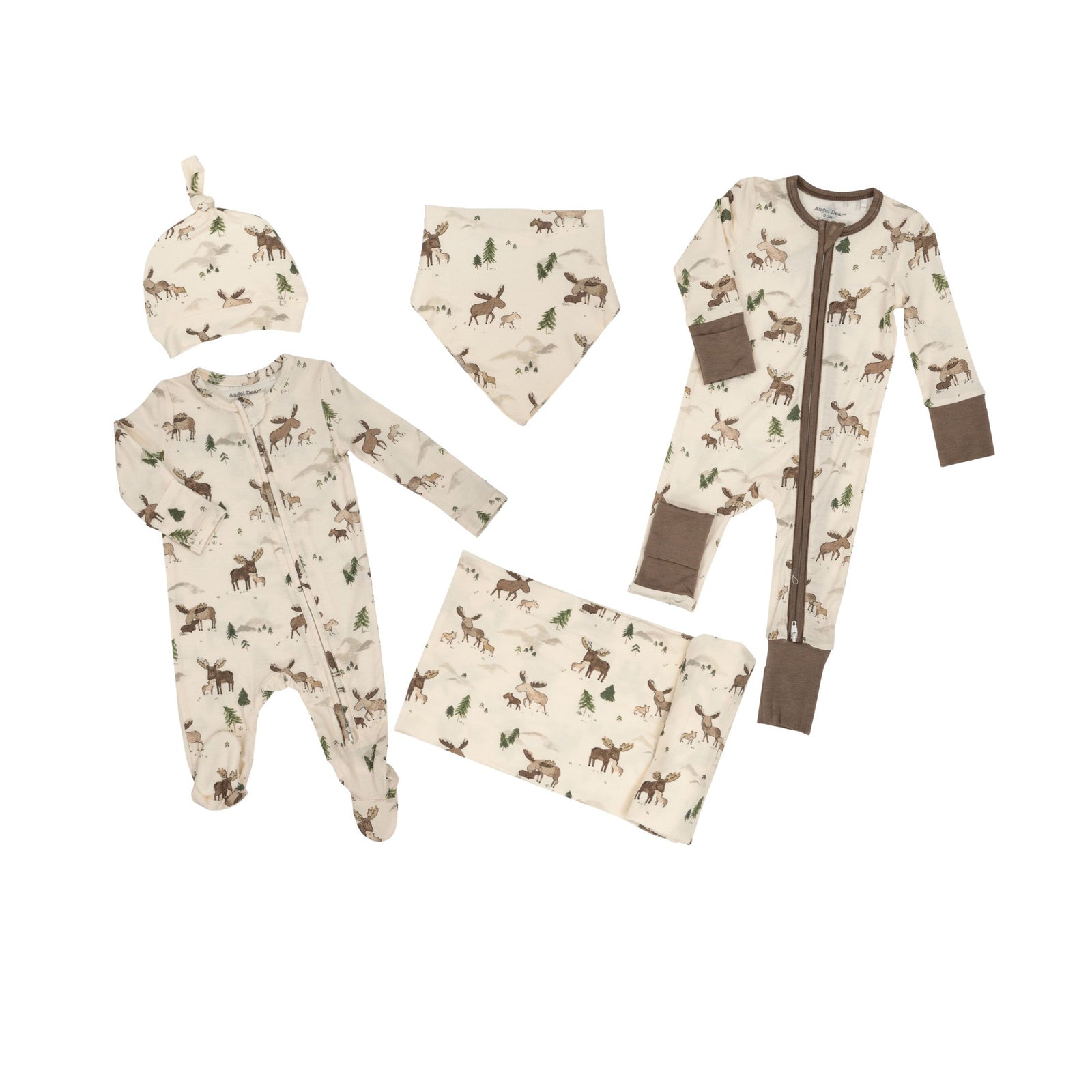 Moose Family Knotted Newborn Hat