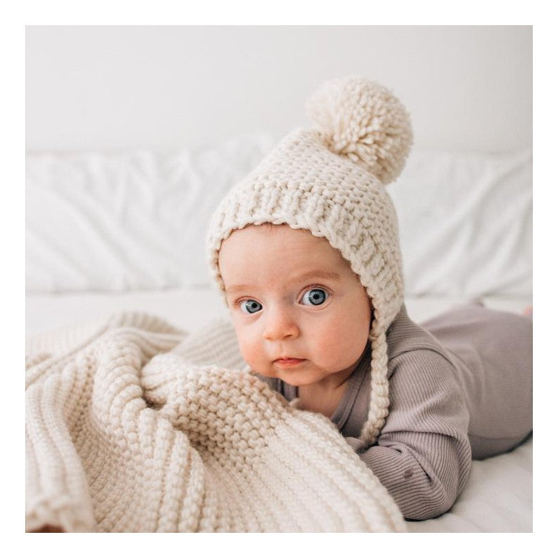 Natural Garter Stitch Bonnet