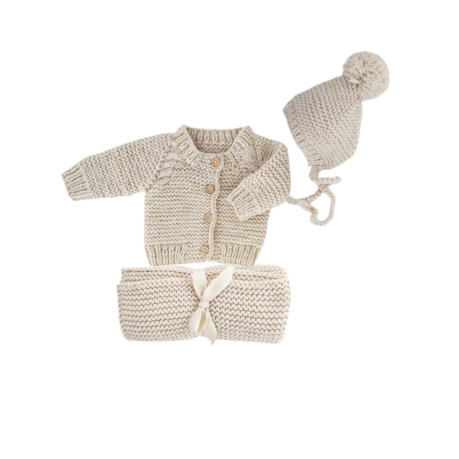 Natural Garter Stitch Bonnet