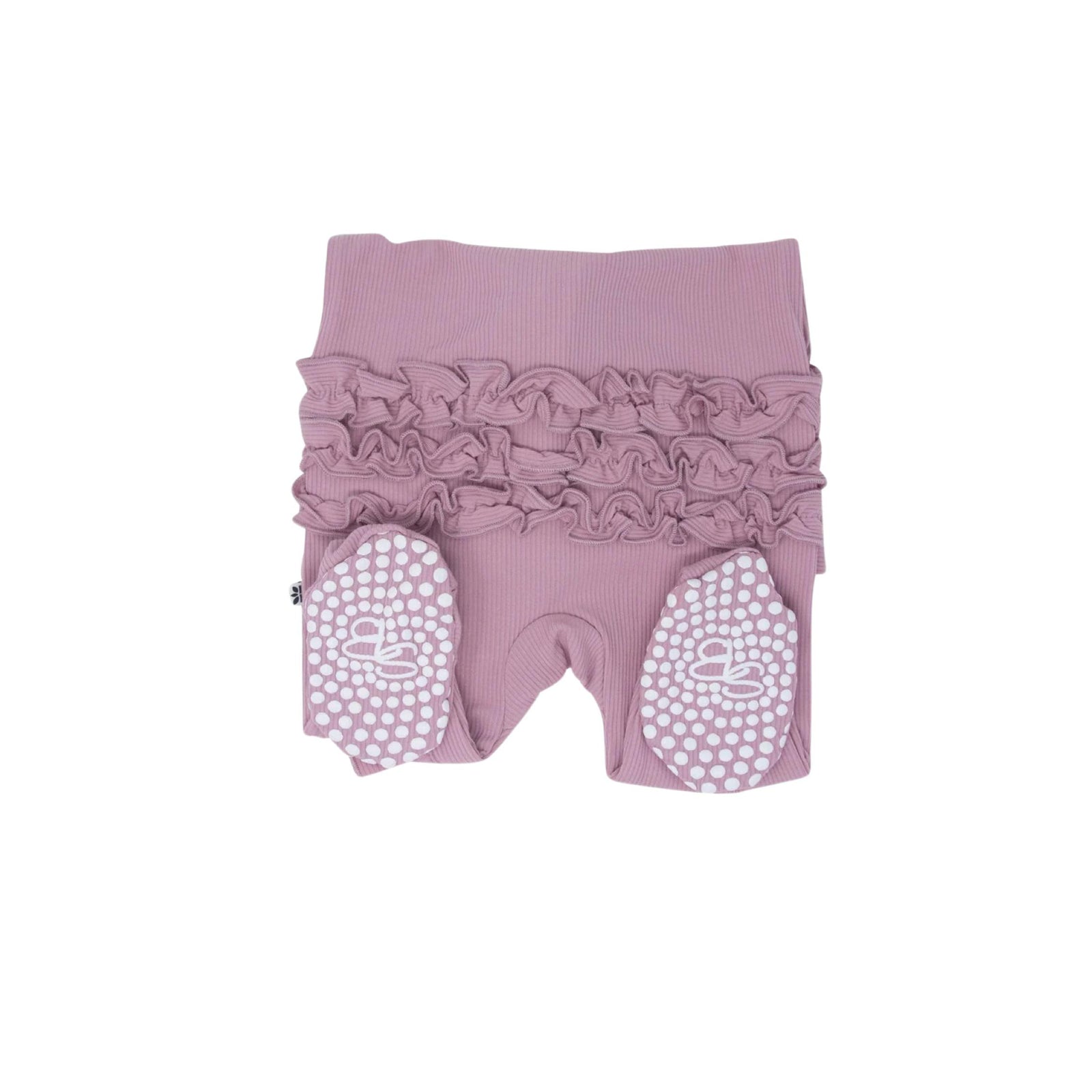 Petunia Pink Ribbed Ruffle Footie