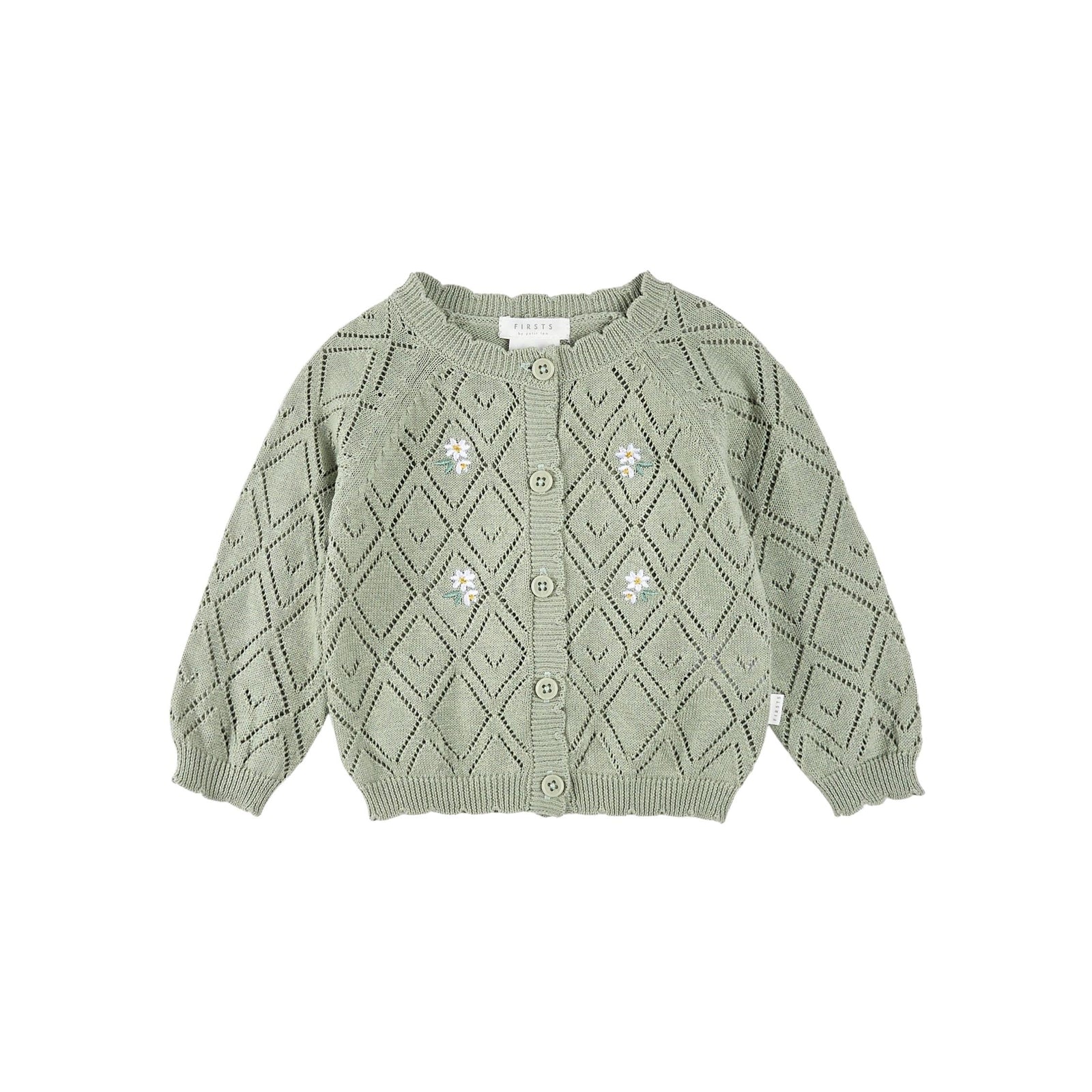 Pointelle Knit Embroidered Cardigans
